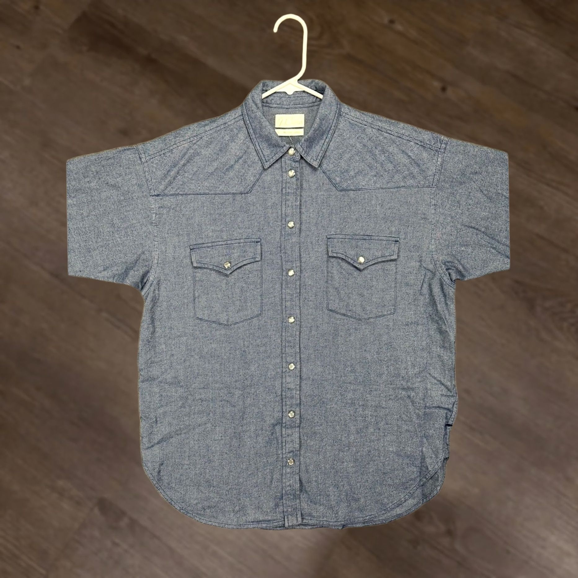 Vintage J Crew Shirt Women 8 Blue Pinstripe Relaxed Fit Pearl Snap Western Cowgirl NEW Size M / US 6-8 / IT 42-44 - 1 Thumbnail