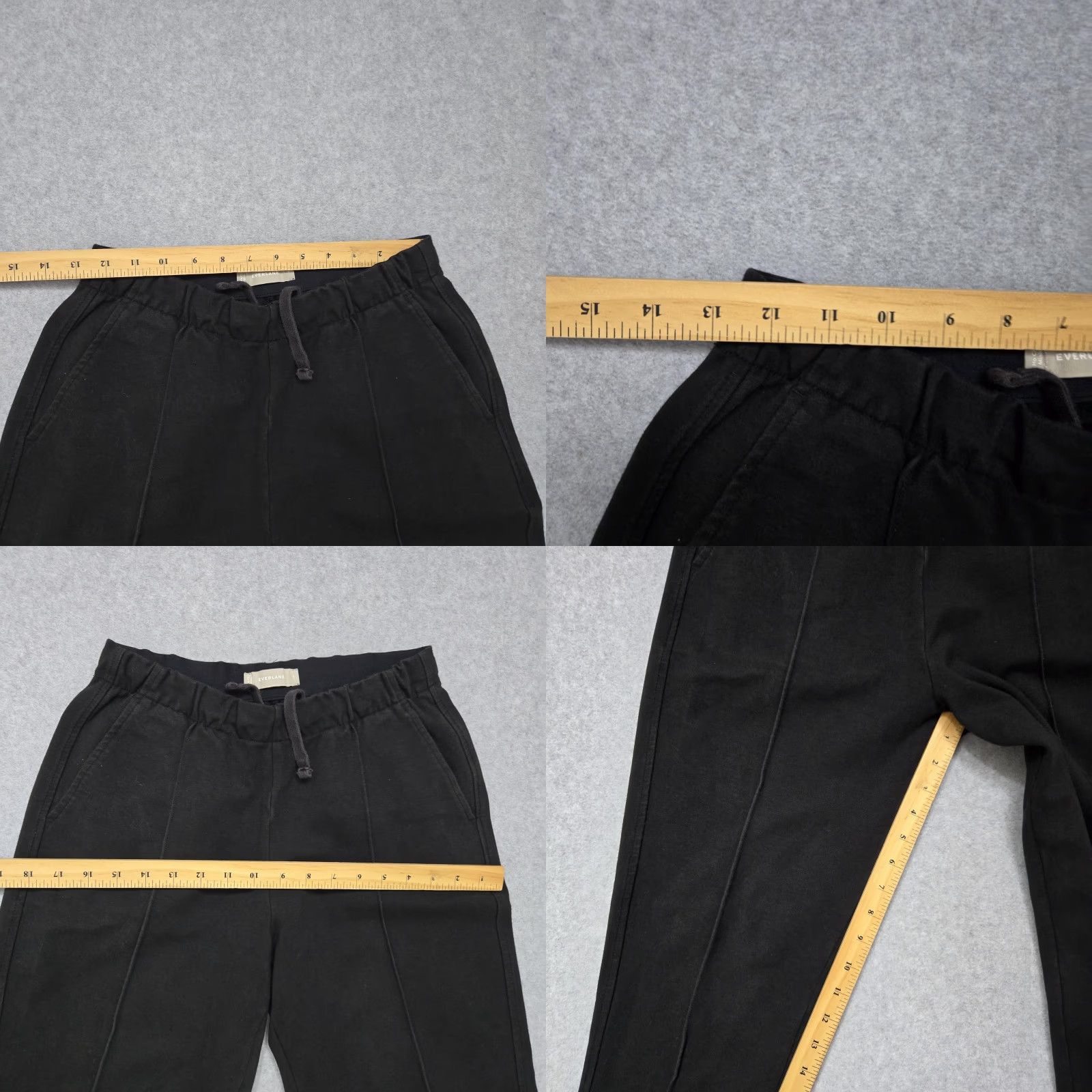Everlane Everlane Pants Womens Small Black Elastic Waist Casual Drawstring Pocket Tapered Size 28" / US 6 / IT 42 - 8 Thumbnail