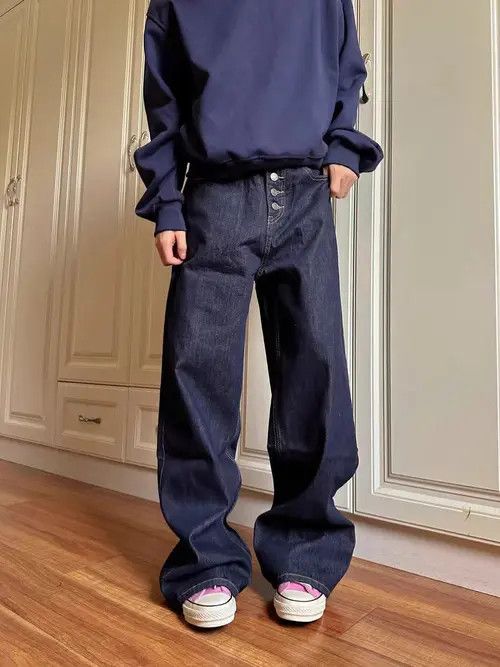 VIBE Vintage street Y2K straight leg button up baggy jeans Size US 34 / EU 50 - 6 Thumbnail
