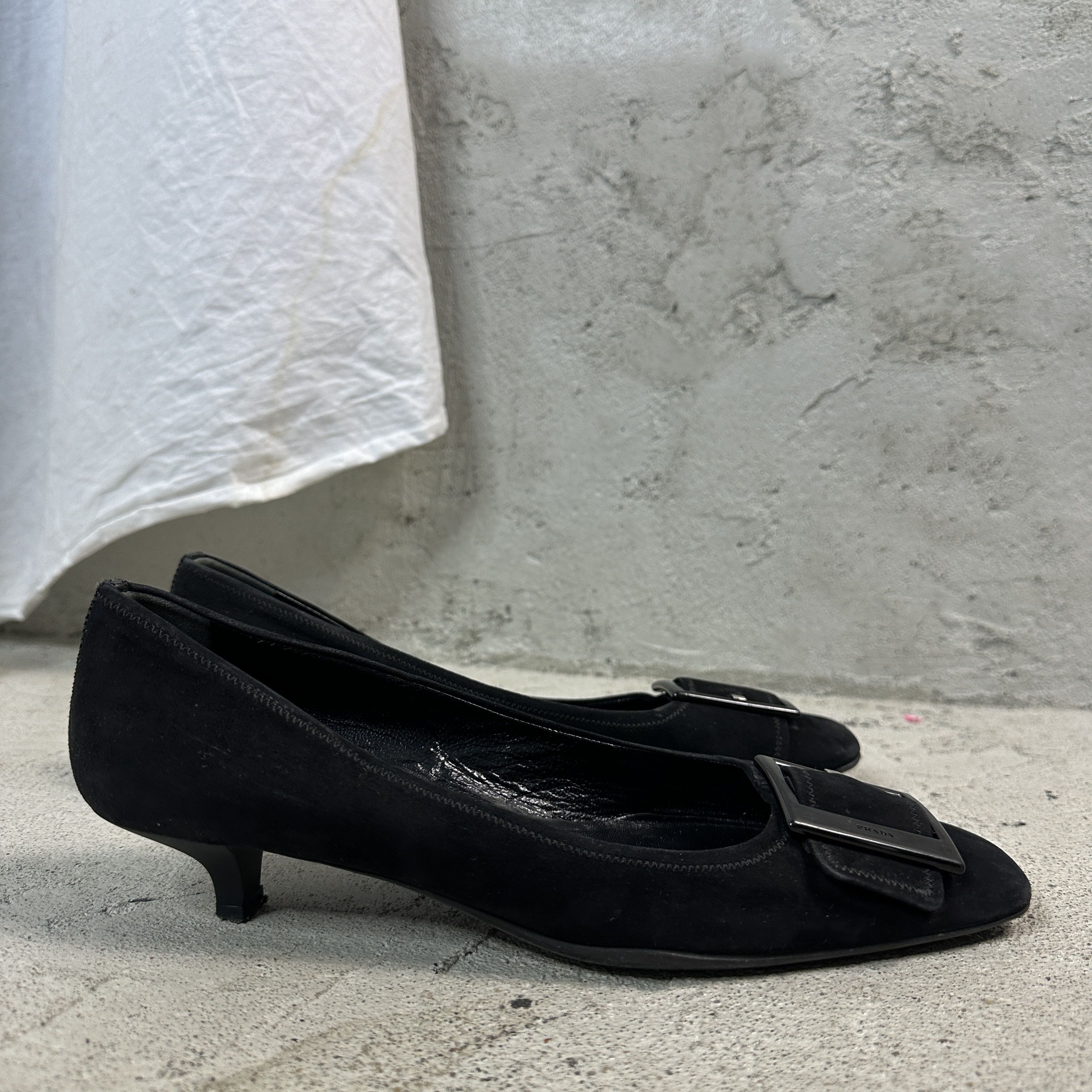 Prada × Vintage Vintage Leather Casual Prada Buckled Kitten Heels Size US 7.5 / IT 37.5 - 7 Thumbnail