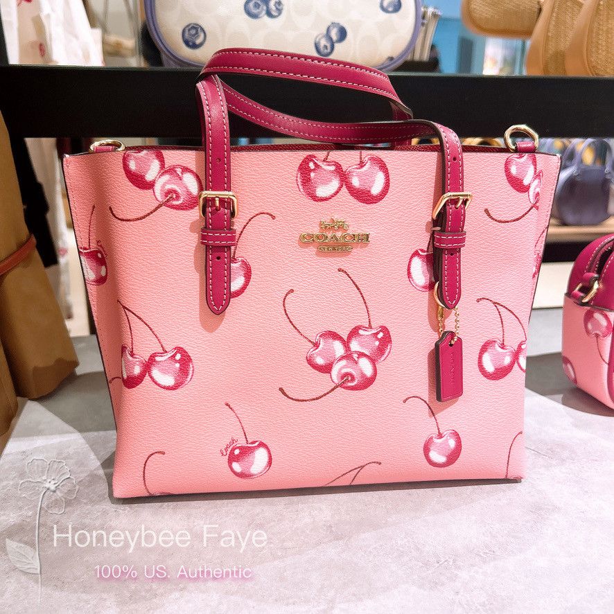 Coach 🍒 Mollie Tote Bag 25 With Cherry Print CR293 Size ONE SIZE - 1 Thumbnail