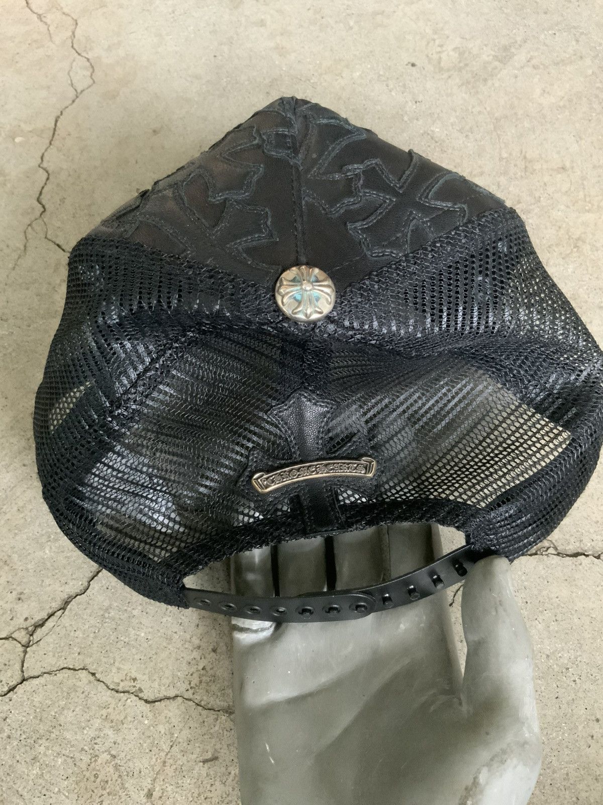 Chrome Hearts CHROME HEARTS CEMETERY CROSS PATCH LEATHER TRUCKER HAT Size ONE SIZE - 2 Thumbnail