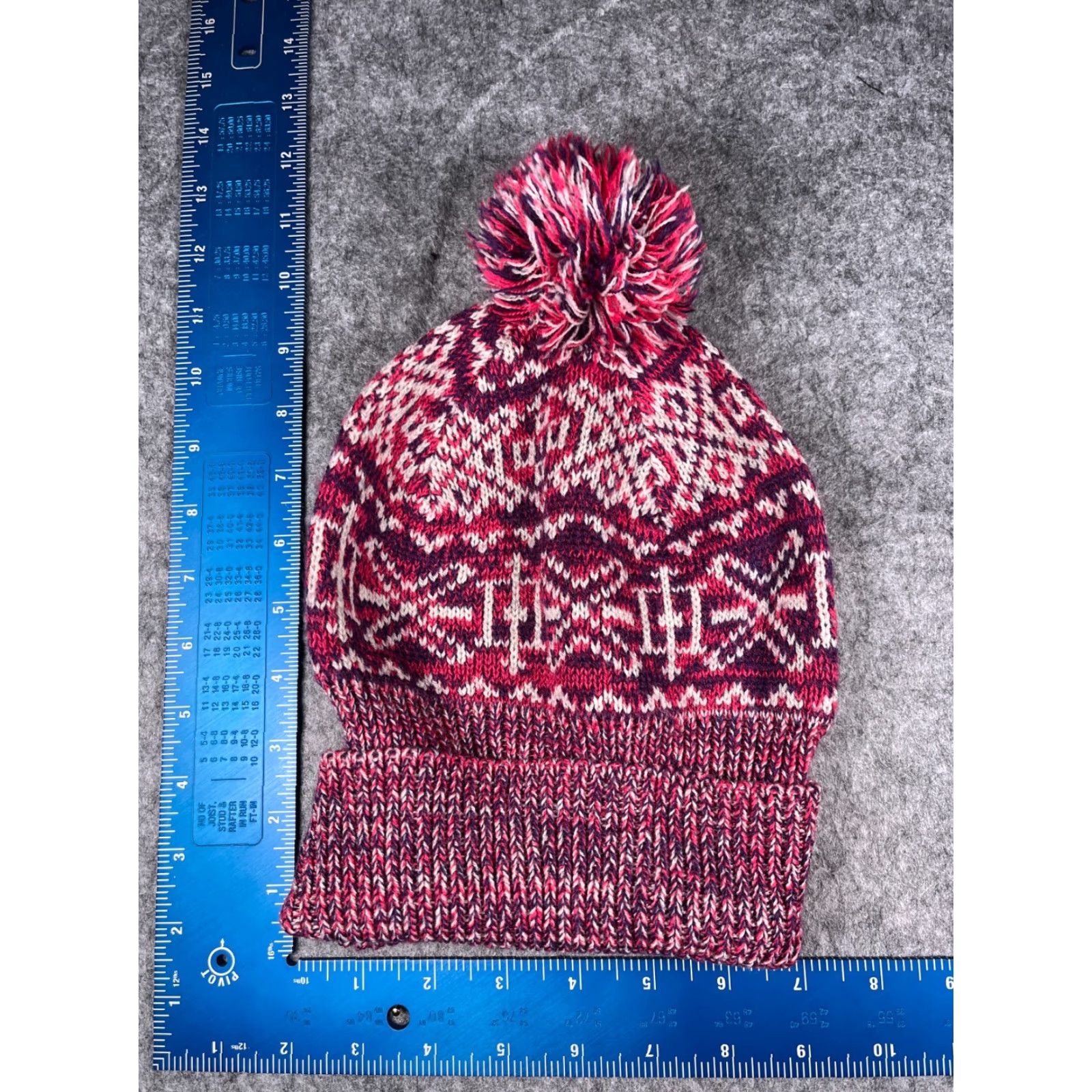 Vintage Mixit Beanie Toque Women One Size Pink Knit Acrylic Blend Geometric Ski Mens Size ONE SIZE - 5 Thumbnail