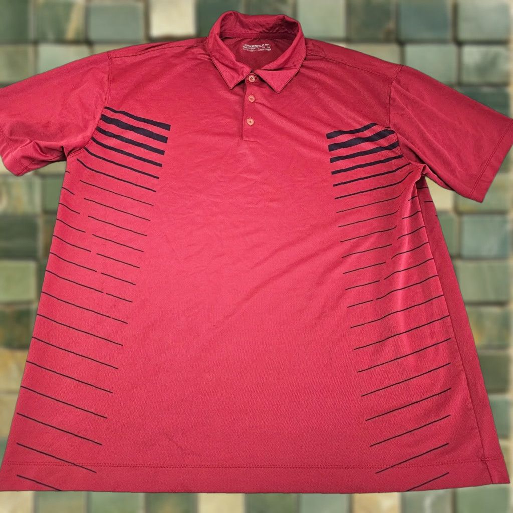 Nike Nike Polo Shirt Mens XL Red Swoosh Golf Performance Dri-Fit Fire Size US XL / EU 56 / 4 - 1 Thumbnail