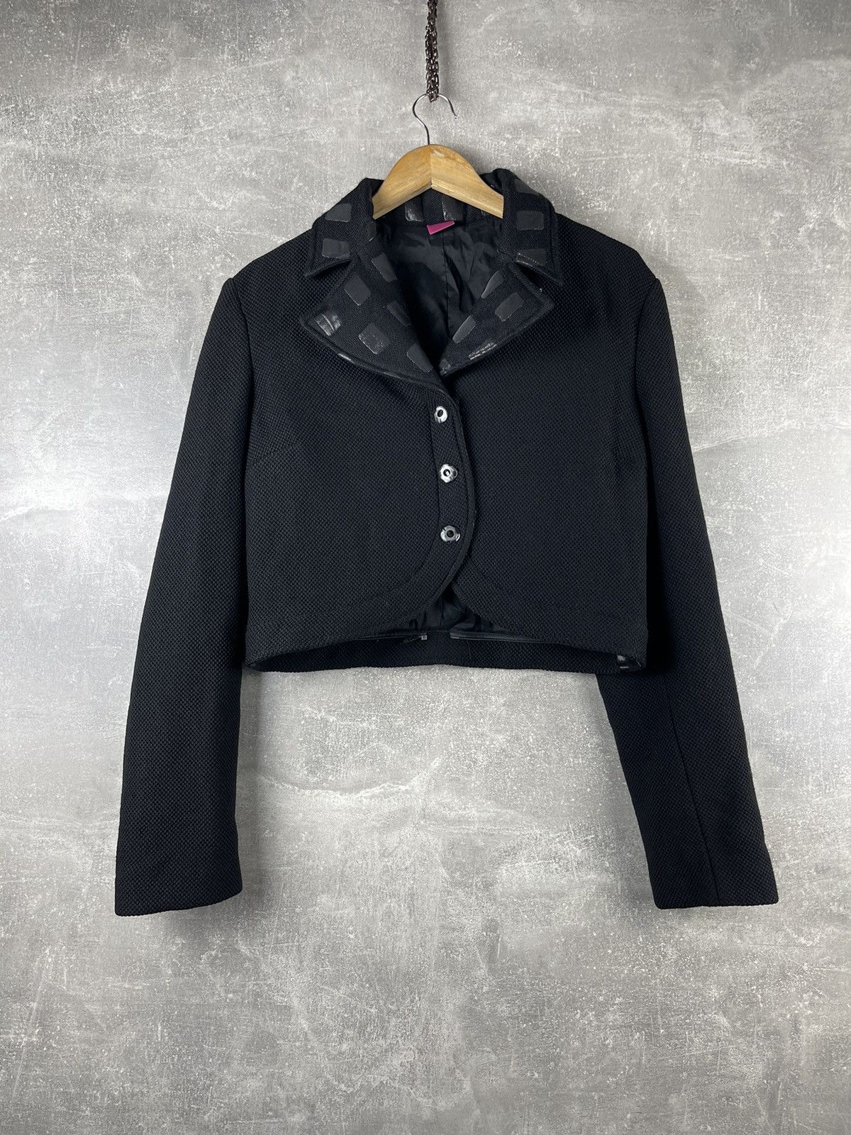 Other Save The Queen! Cropped Avant Garde Textured Wool Jacket Size XL / US 12-14 / IT 48-50 - 1 Thumbnail