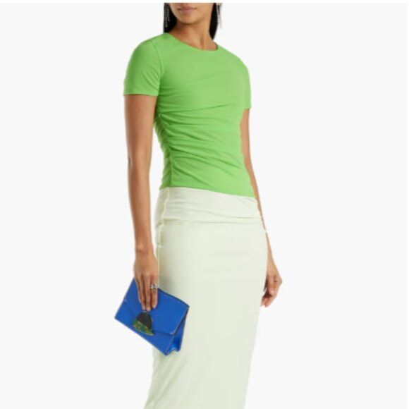 Helmut Lang Helmut Lang Green Ruched T-shirt - S/M, Reversible Size M / US 6-8 / IT 42-44 - 3 Thumbnail