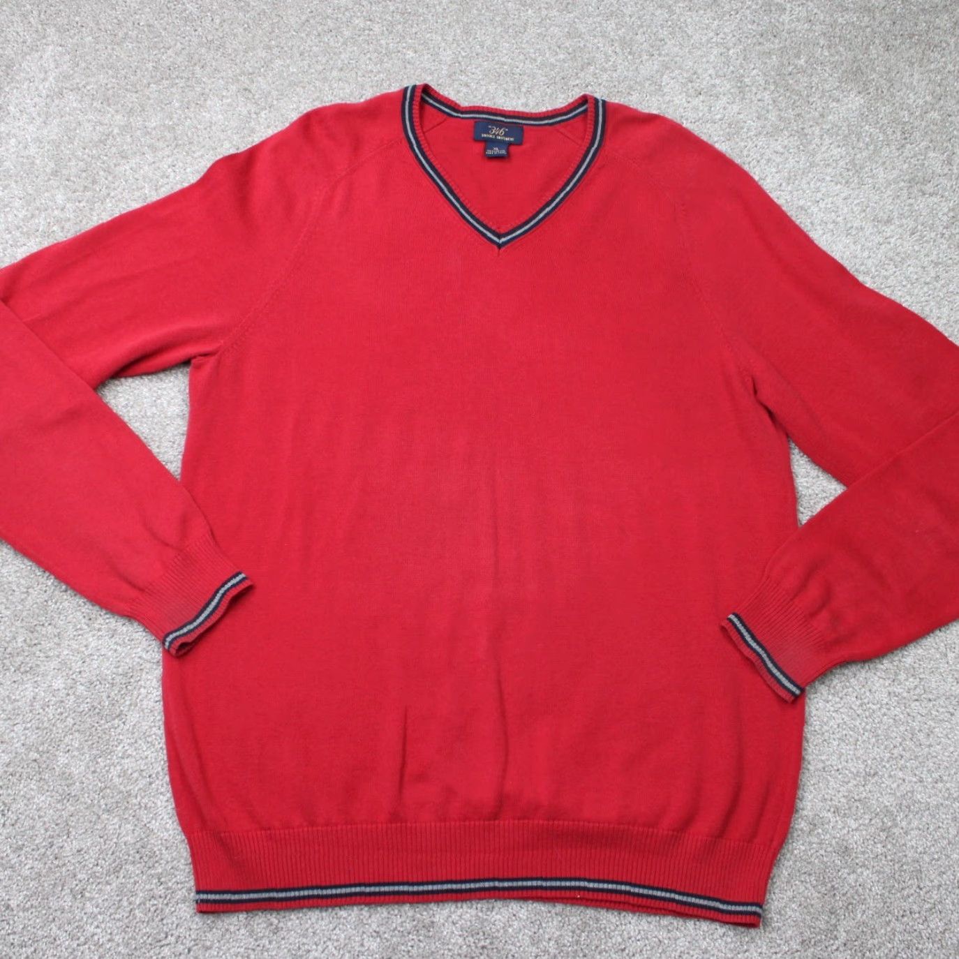 Brooks Brothers Brooks Brothers Sweater Mens XL Red V-Neck 100% Cotton Ribbed Pullover Knit Cardigan? Size US XL / EU 56 / 4 - 2 Thumbnail