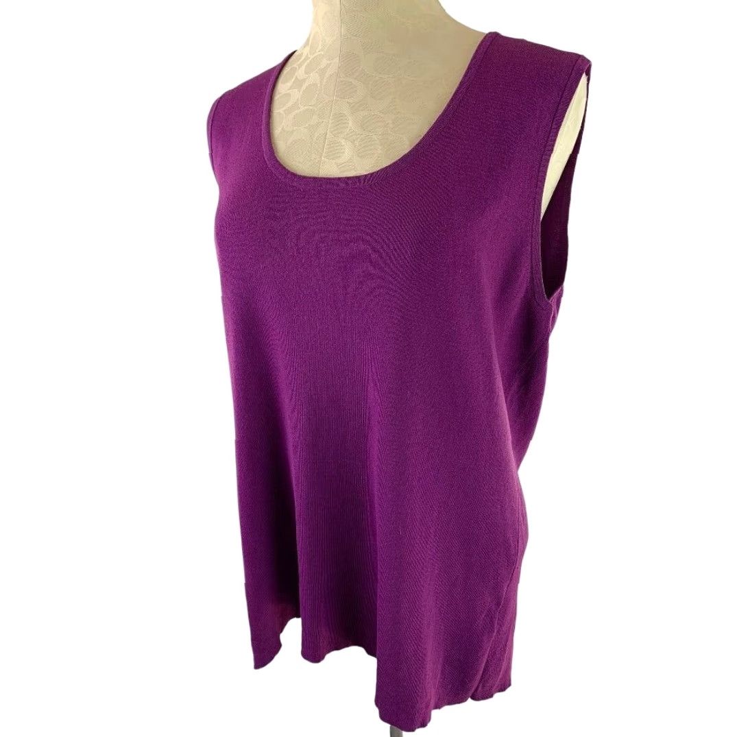 Vintage VINTAGE Dressbarn Women Purple Sleeveless Pullover Sweater Shell 18/20 Plus Size Adult Ladies Size XXL / US 16-18 / IT 52-54 - 2 Thumbnail