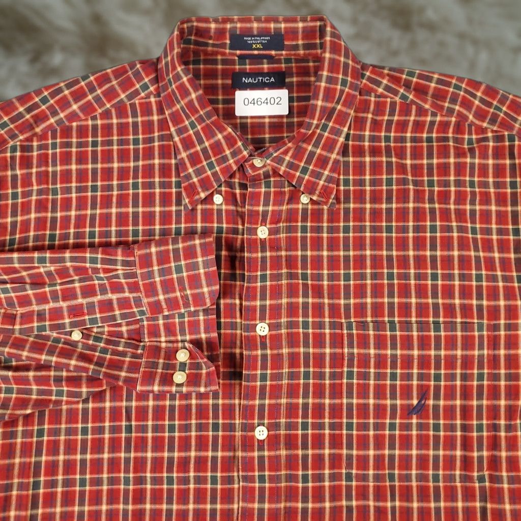 Nautica Nautica Shirt Men 2XL Red Plaid Casual Button-Down Long Sleeve Mens Size US XXL / EU 58 / 5 - 1 Thumbnail