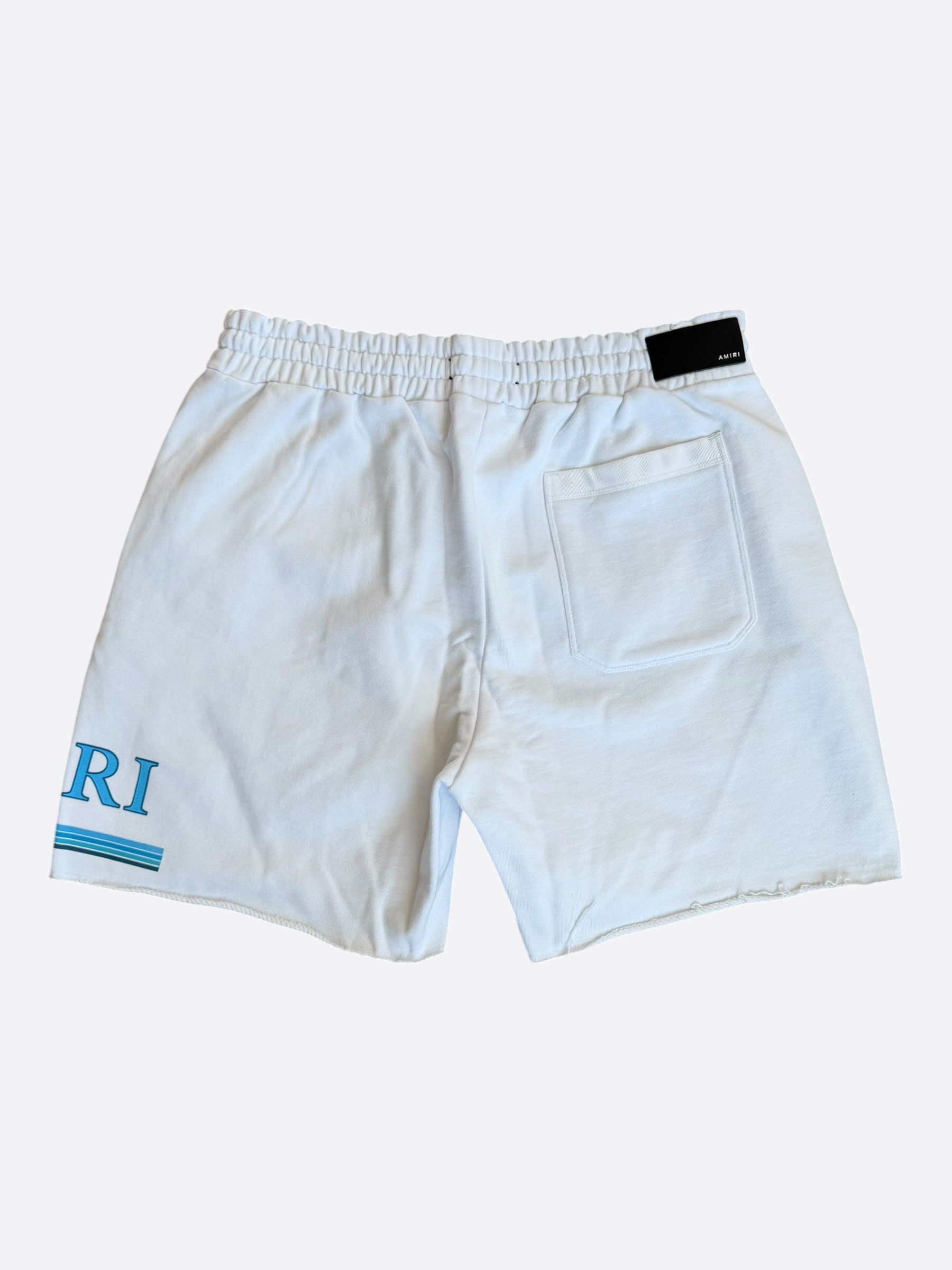 Amiri Amiri White & Blue MA Bar Logo Shorts Size US 40 / EU 56 - 2 Thumbnail