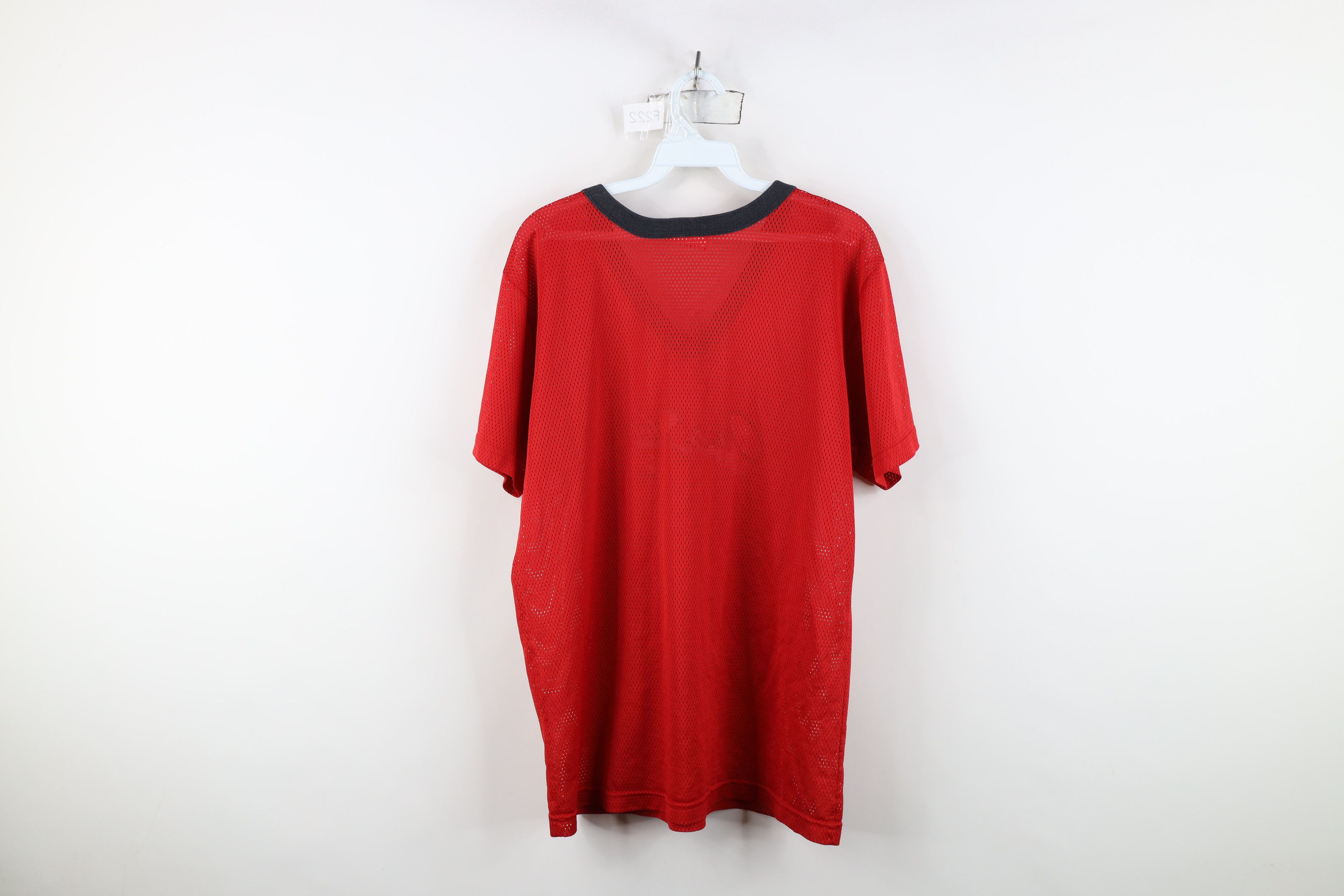 Vintage Vintage 90s Ohio State University Mesh Jersey T-Shirt Red Size US L / EU 52-54 / 3 - 13 Thumbnail