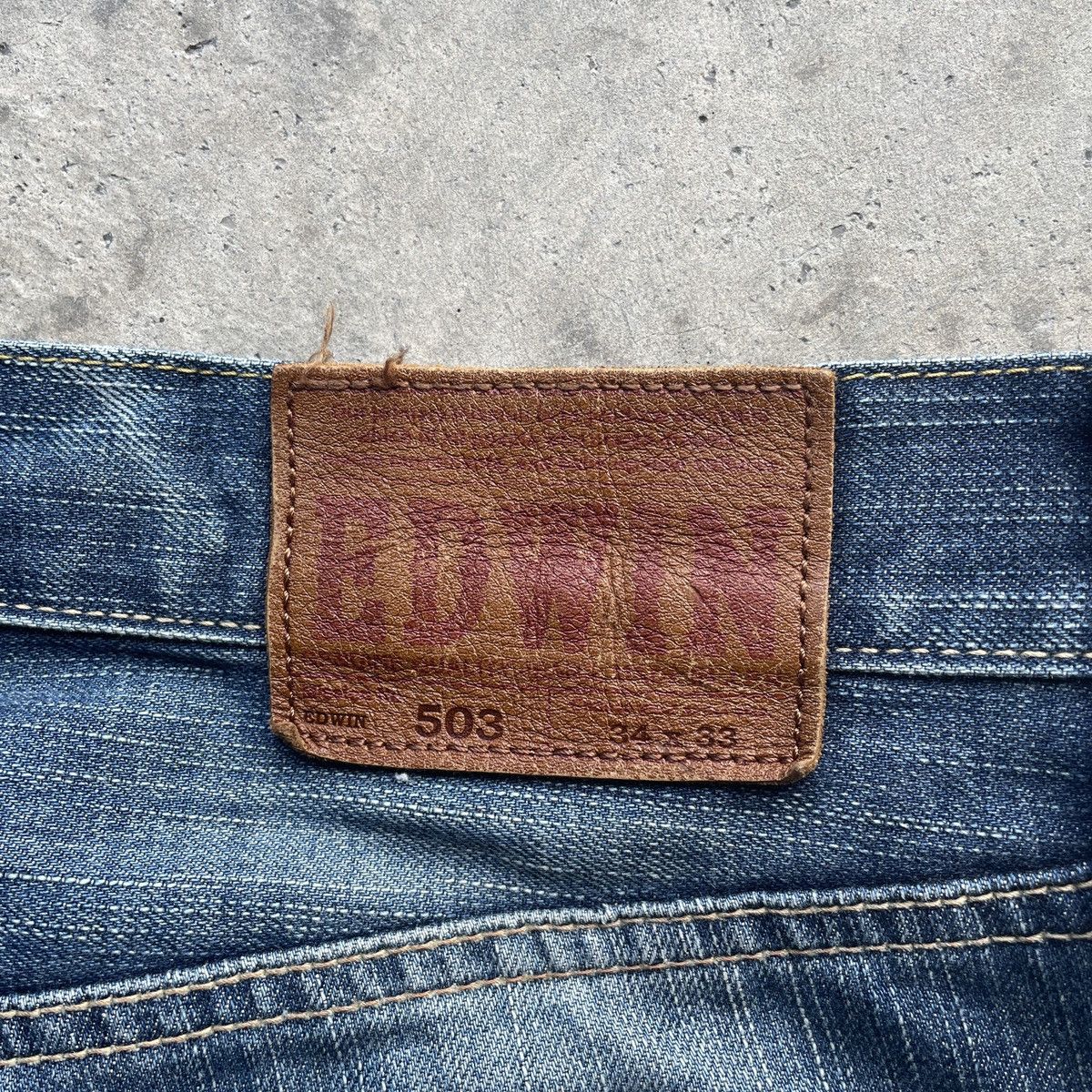 Edwin × Jean × Vintage Vintage Edwin 503 Faded Ripped Denim Jeans Pants Distressed Size US 34 / EU 50 - 9 Thumbnail