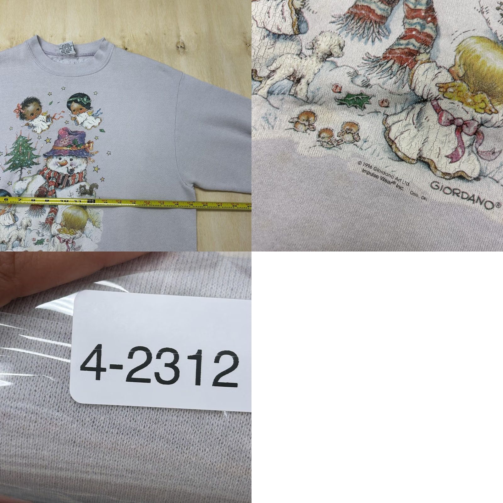 Vintage VINTAGE B-WEAR SPORTSWEAR Sweatshirt Womens Medium Gray Christmas Snowman Fleece Size M / US 6-8 / IT 42-44 - 8 Thumbnail