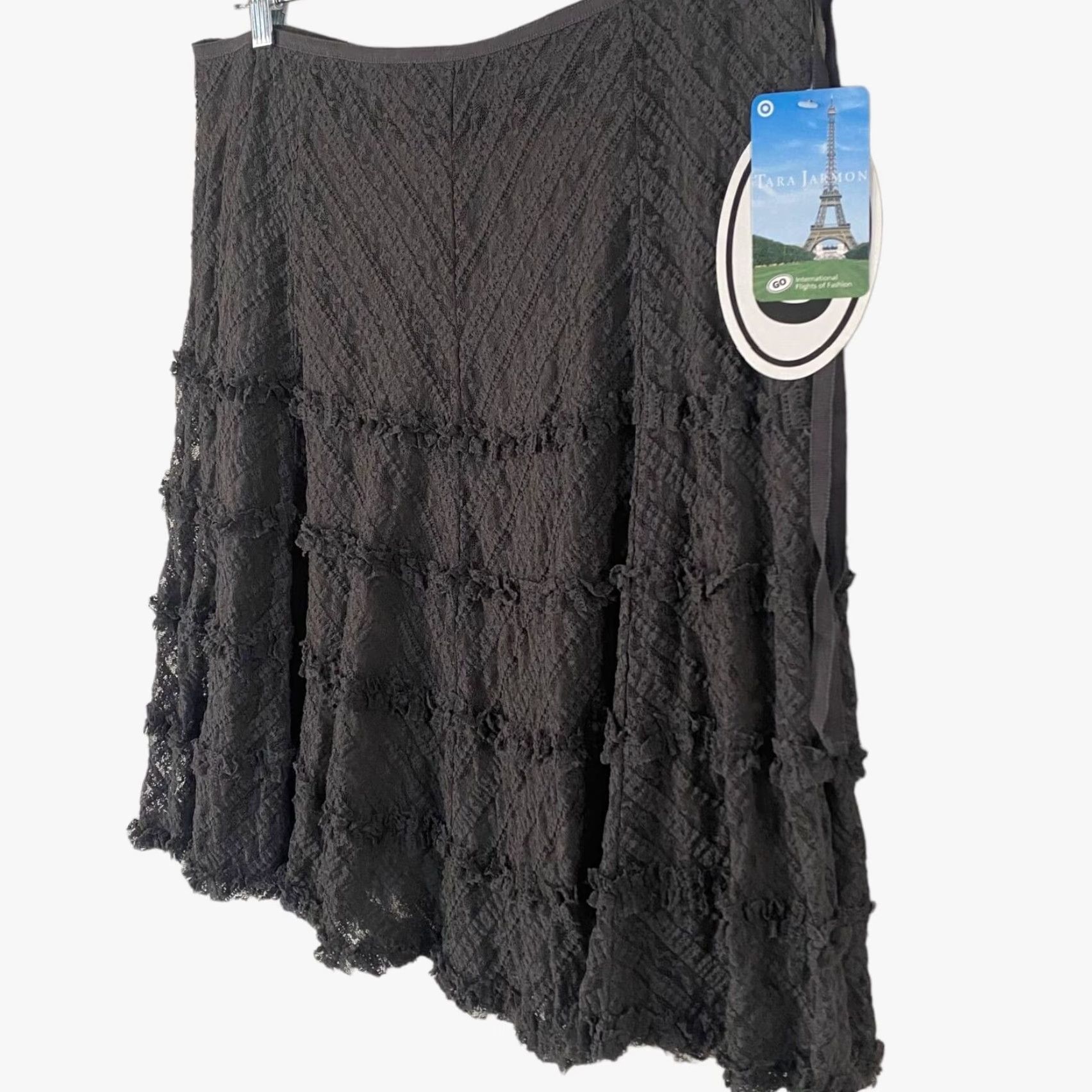 Tara Jarmon Tara Jarmon Skirt Ruffled Mini Travel Charcoal Gray Women's XL Size 40" / US 18 - 3 Thumbnail