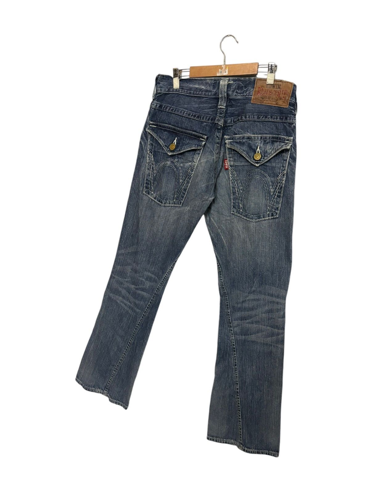 Edwin × If Six Was Nine × Japanese Brand Vintage Edwin Blue Trip Flare Jeans Size US 32 / EU 48 - 9 Thumbnail