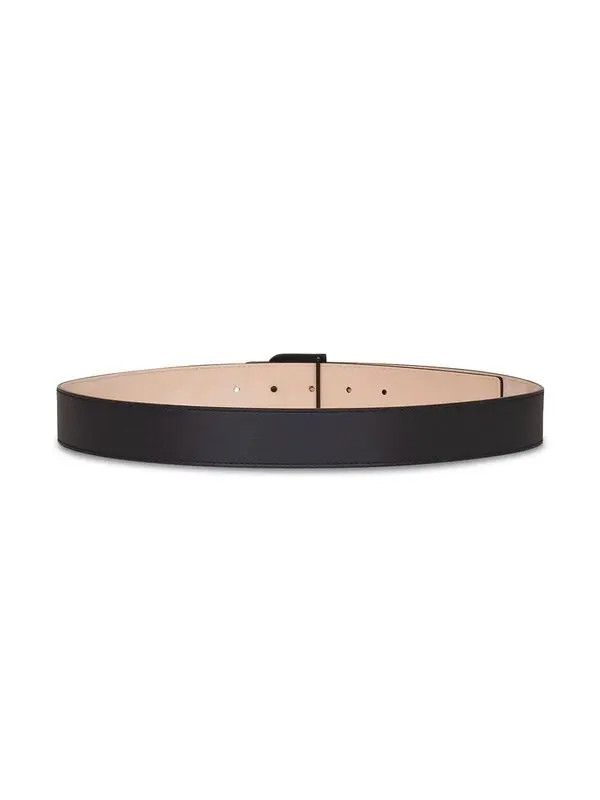 Balmain o1s1wg111225 Size:OS/Logo-Plaque Buckled Belt in Black Size ONE SIZE - 2 Thumbnail