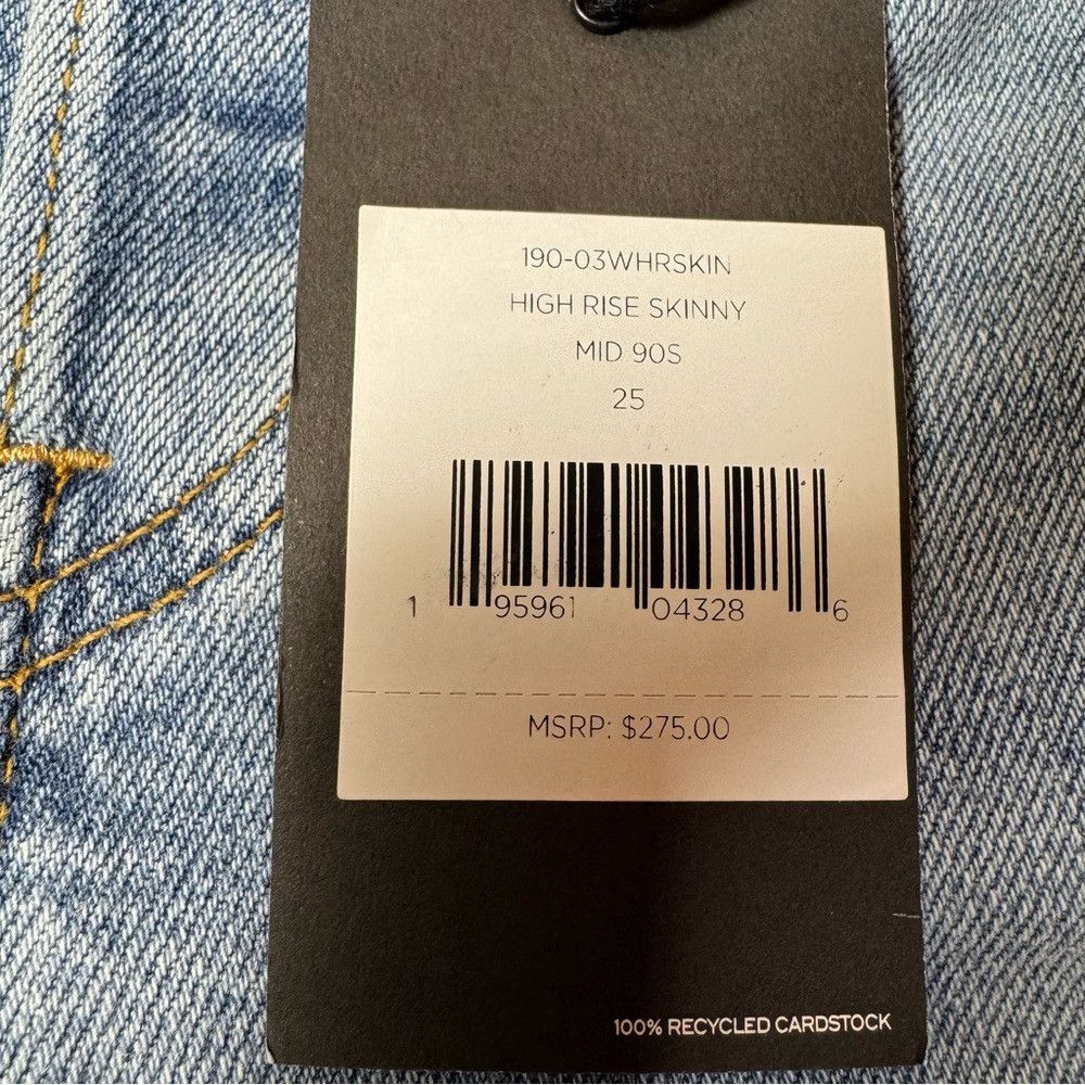 RE/DONE NWT New $275 RE/DONE High Rise Skinny Mid 90s Wash Jeans Si Size 25" / US 0 / IT 36 - 6 Thumbnail