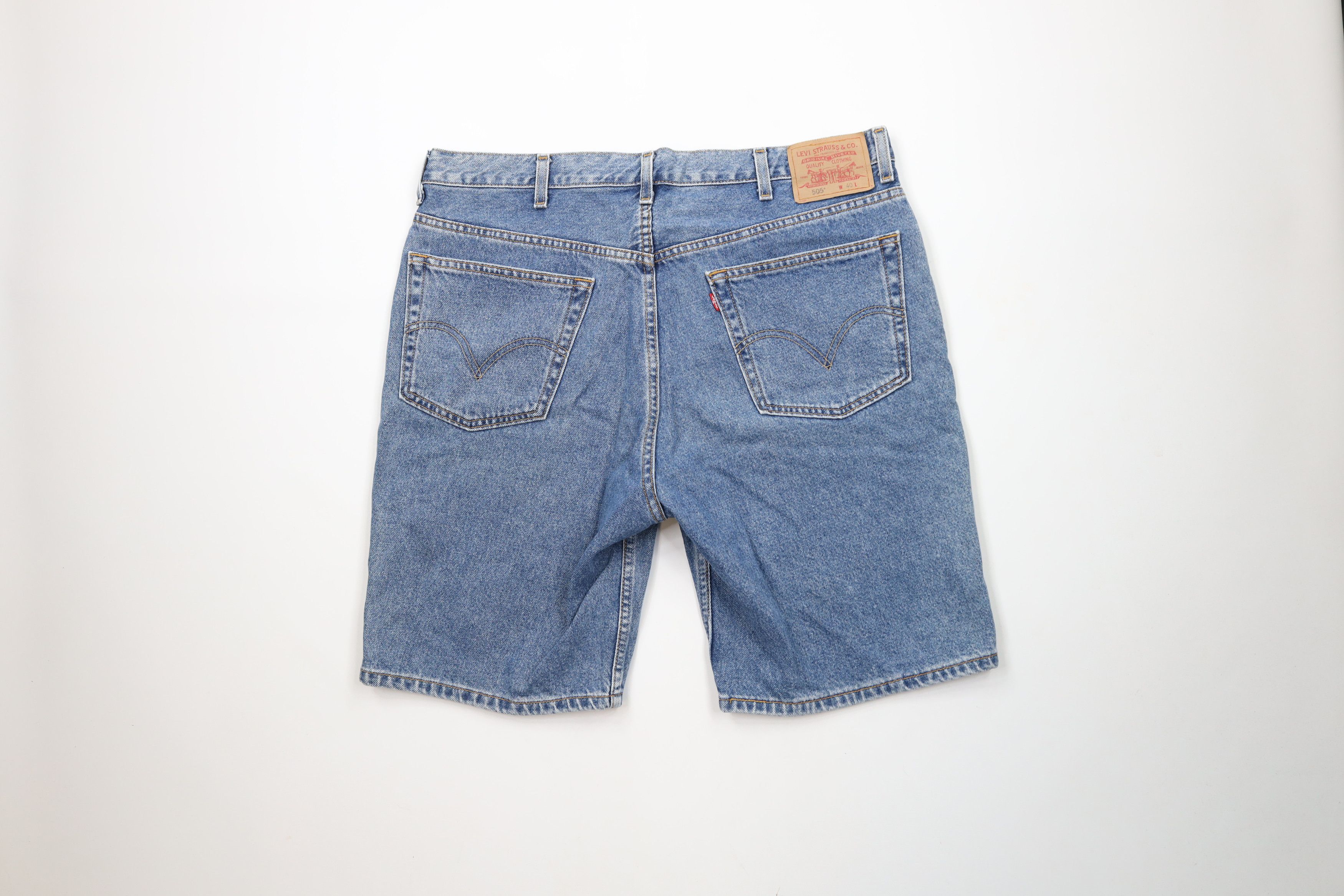 Levi's × Vintage Vintage Y2K 2002 Levis 505 Denim Jean Shorts Jorts Blue Size US 40 / EU 56 - 10 Thumbnail