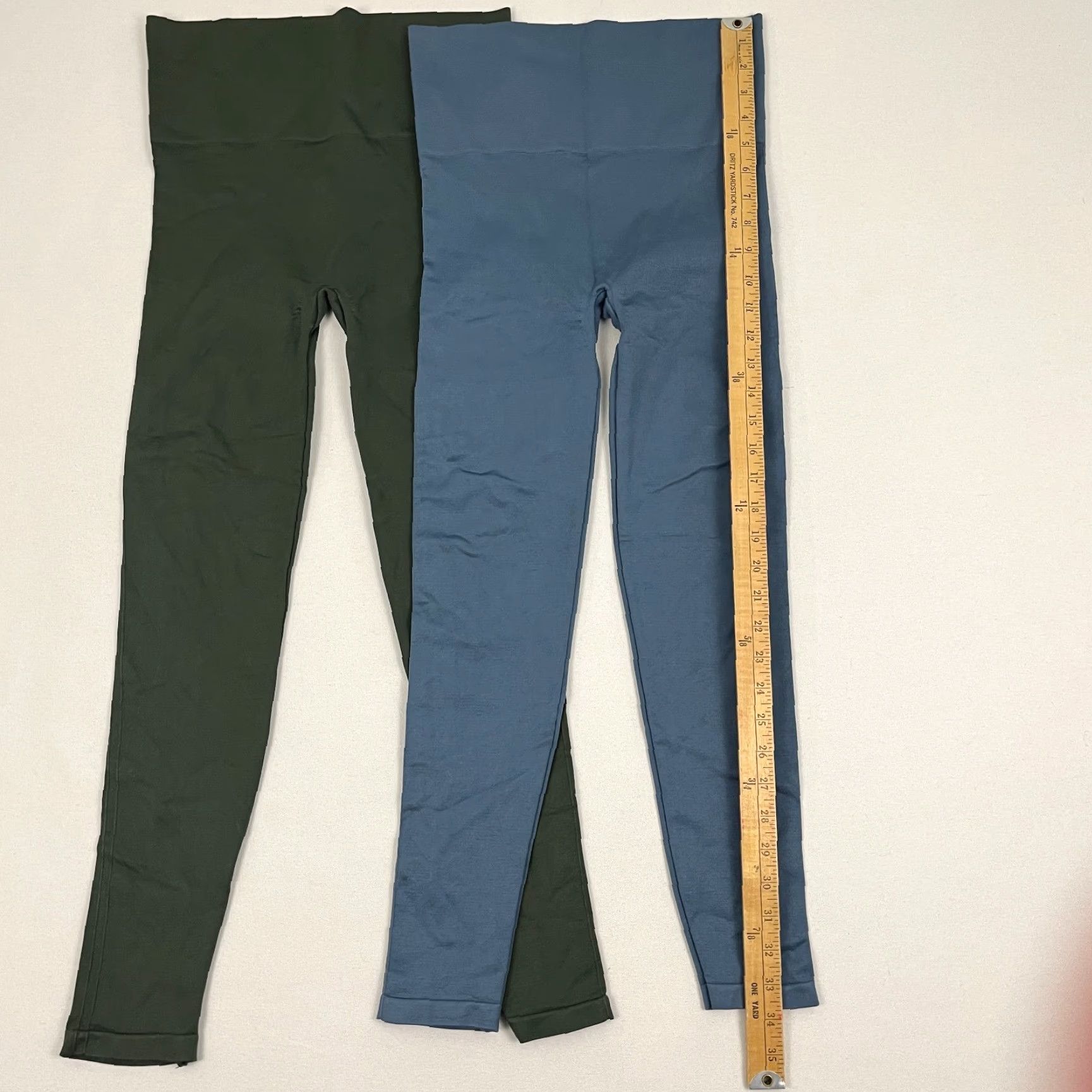 Vintage Blanqi X2 Everyday Maternity Crop Leggings Belly Support Lot Medium Blue Green Size 32" / US 10 / IT 46 - 4 Thumbnail