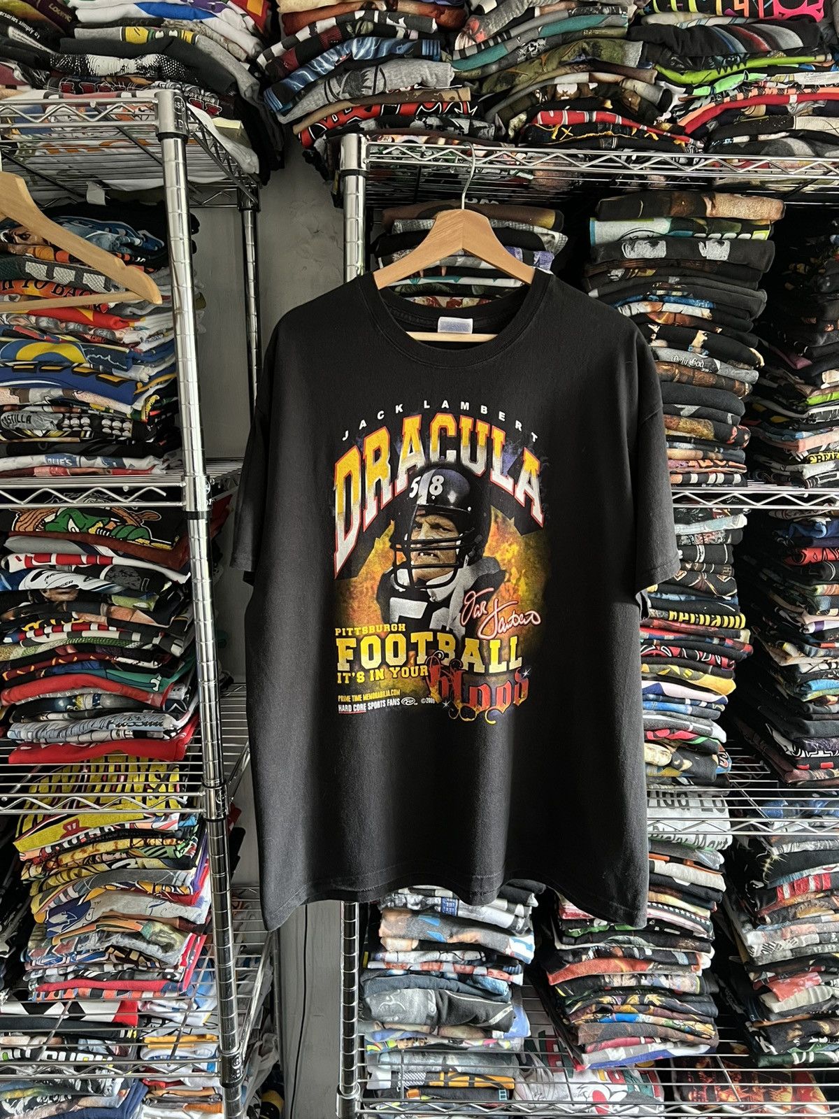 NFL 2009 Jack Lambert Dracula Pittsburgh Steelers Blood Tee Size US XL / EU 56 / 4 - 1 Thumbnail