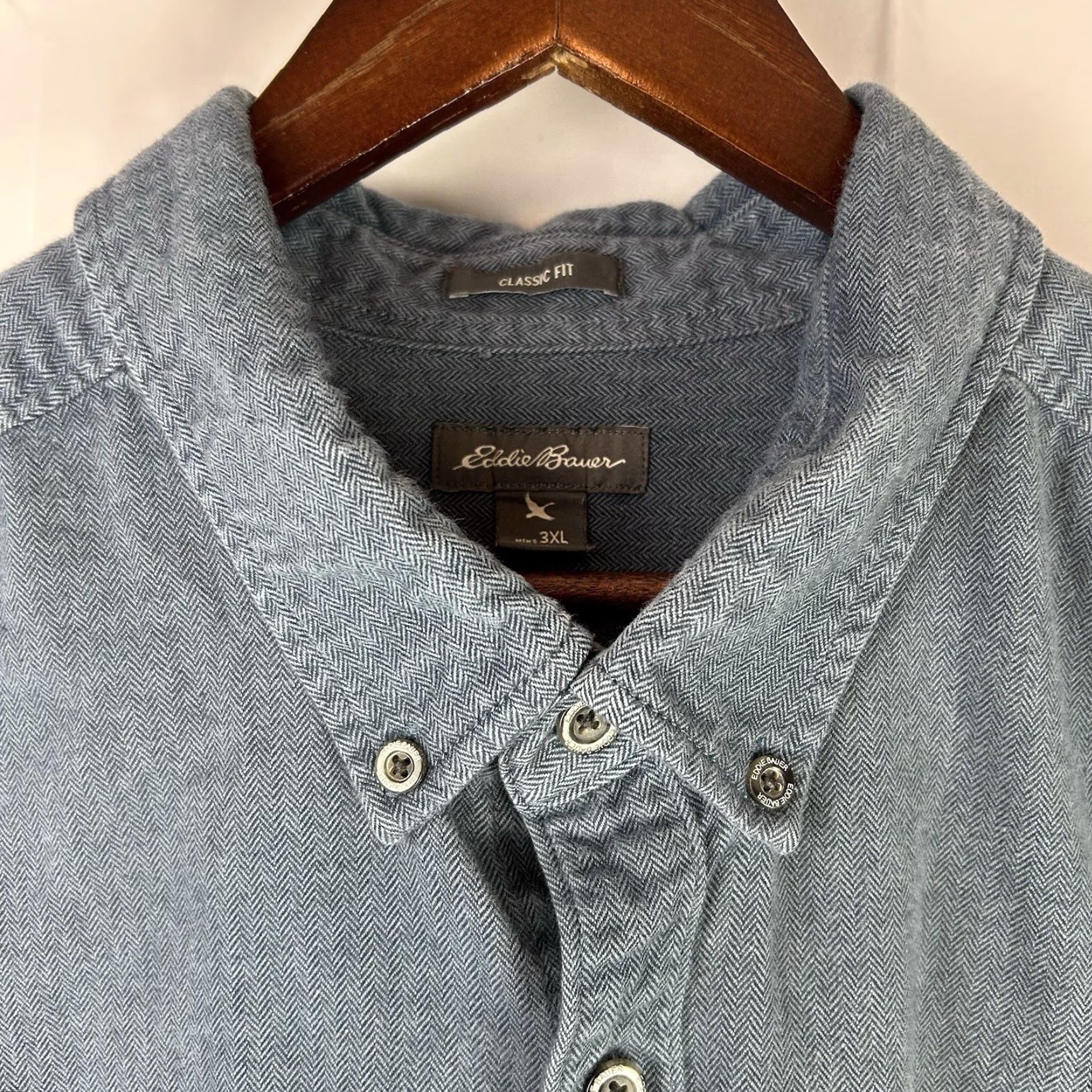 Eddie Bauer Eddie Bauer Blue Cotton Shirt 3XL Long Sleeve Classic Fit Men Button-Up Plaid Size US XXL / EU 58 / 5 - 3 Thumbnail