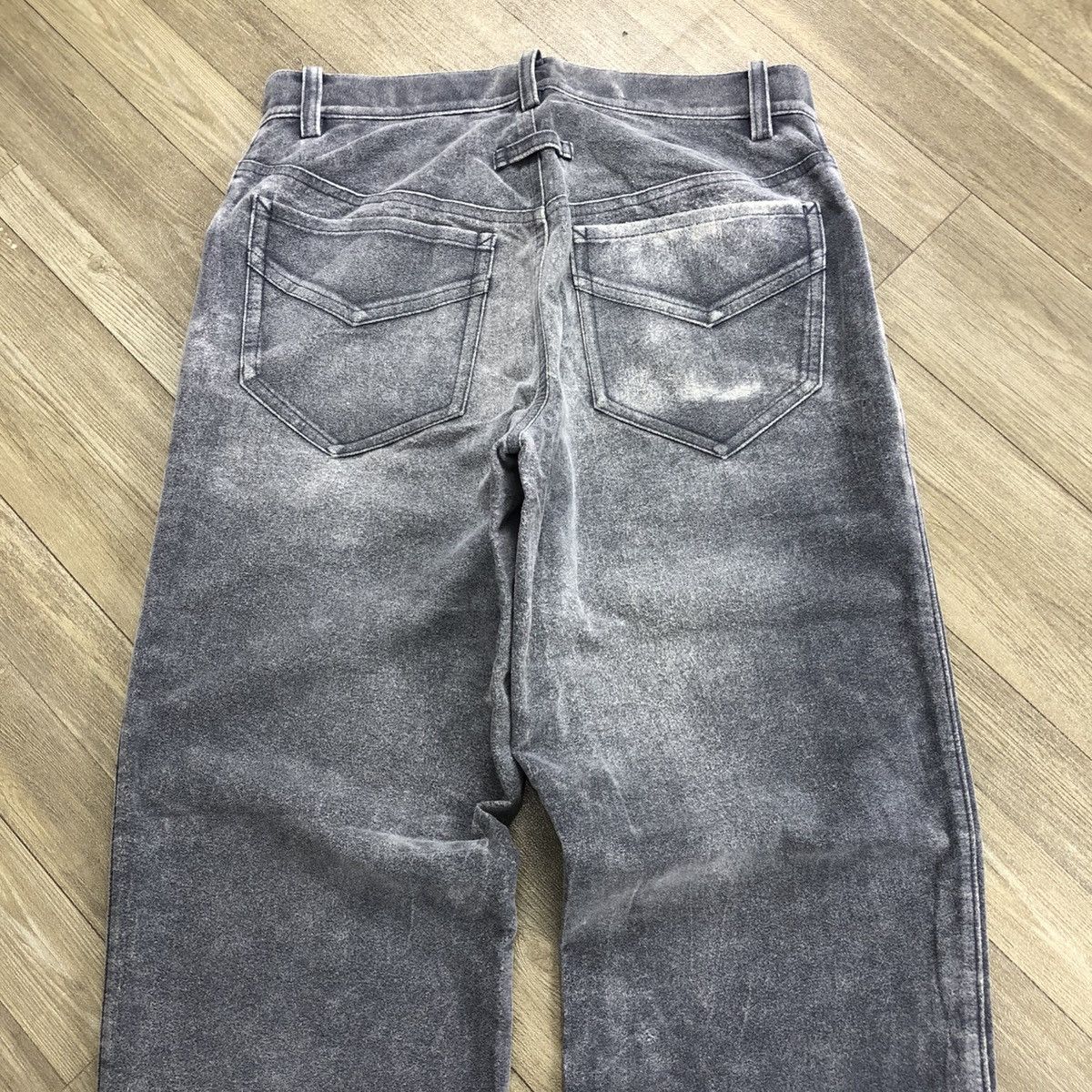 Vintage Jean Paul Gaultier Object Grey Wash Velvet Pants