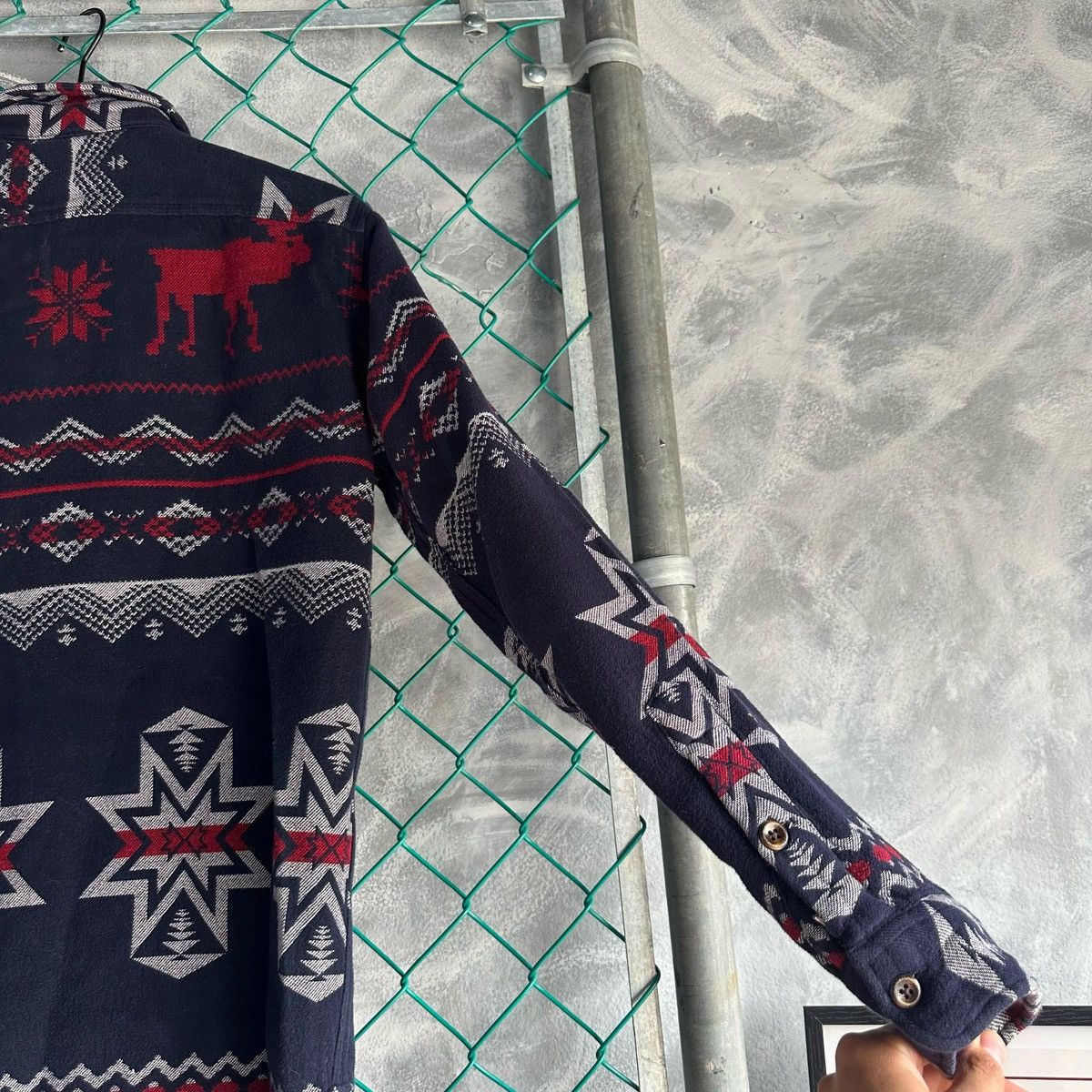 Polo Ralph Lauren × Vintage Polo Ralph Lauren Jacquard Overshirt Heavy Moose Southwest Size US S / EU 44-46 / 1 - 8 Thumbnail
