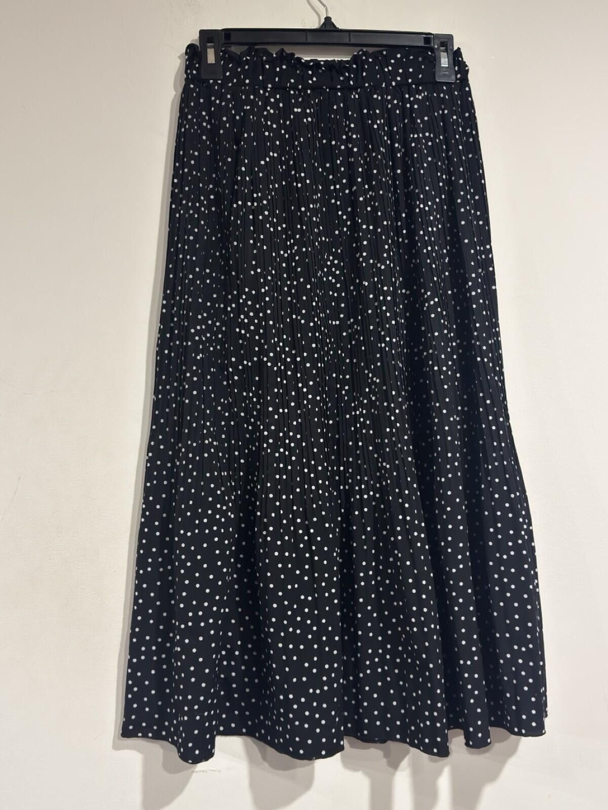 Other EXLURA Womens High Waist Polka Dot Pleated Maxi Skirt Size M Size 32" / US 10 / IT 46 - 3 Thumbnail