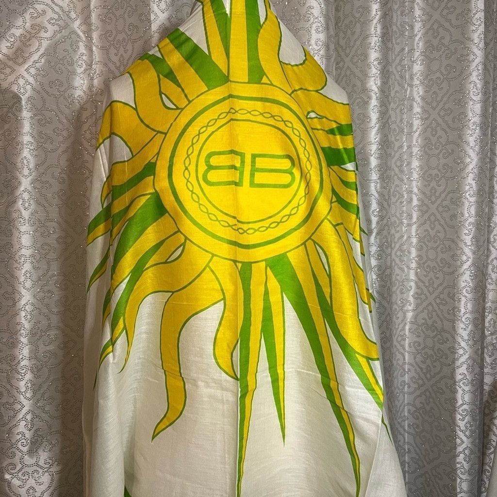 Balenciaga Balenciaga yellow & green cotton scarf Size ONE SIZE - 3 Thumbnail