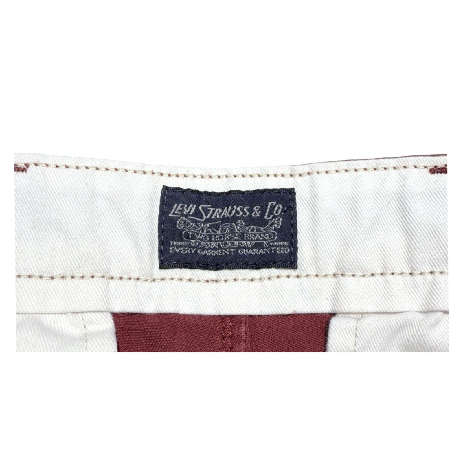 Levi's VINTAGE Levi's Chino Pants Cuffed Joggers Burgundy Maroon Red 32x30 Men Regular Size 32 Inseam 30in 30in Size US 32 / EU 48 - 7 Thumbnail