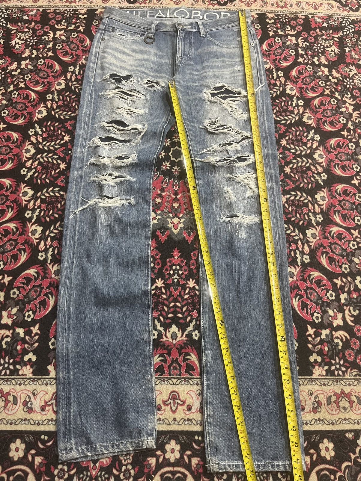 BUFFALO BOBS Japanese Brand Buffalo Bobs Trashed Ripped Skinny Fit Jeans Size US 32 / EU 48 - 10 Thumbnail