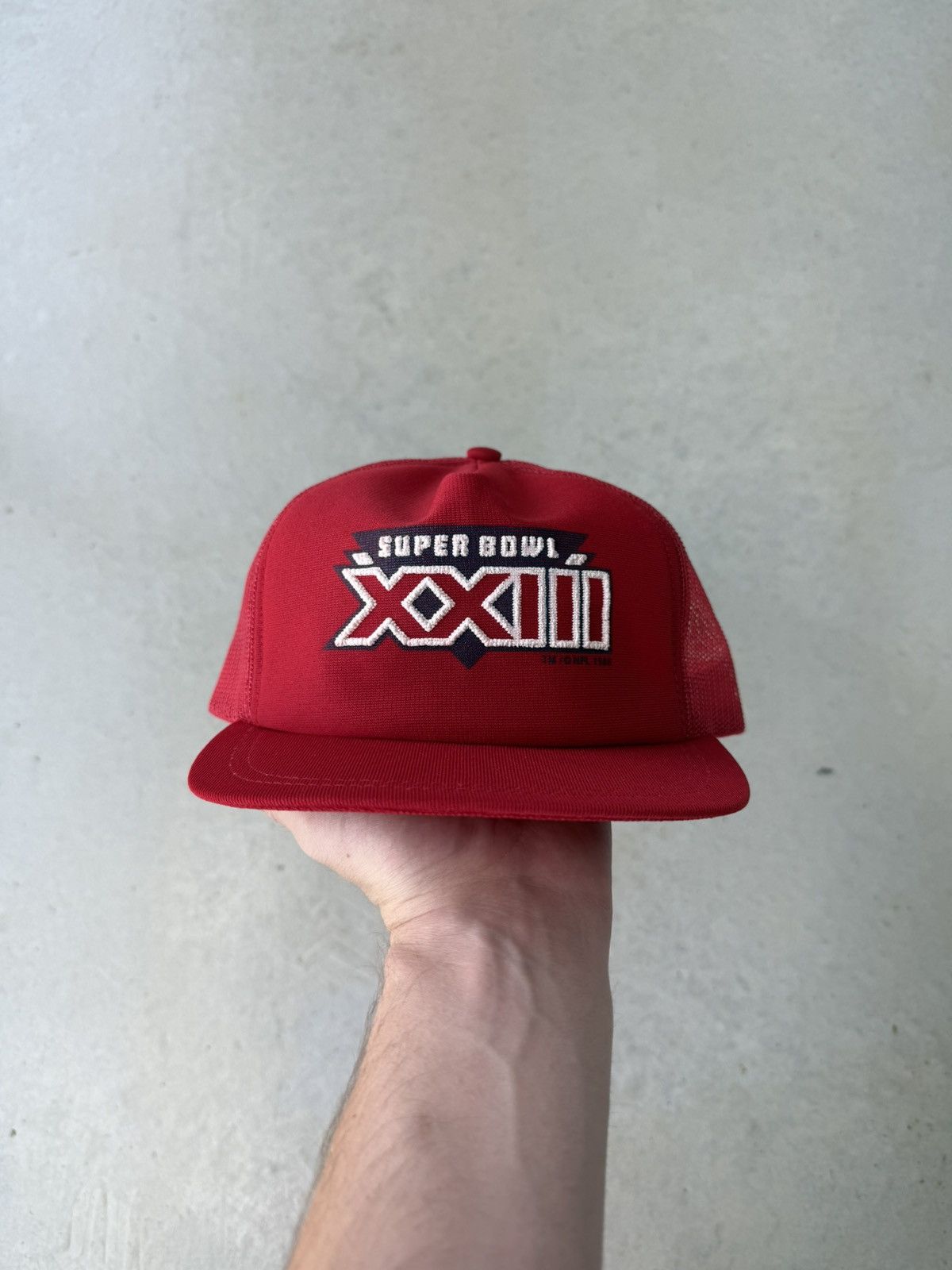 Vintage Vintage 1988 NFL Superbowl Promo Snapback Trucker Hat Size ONE SIZE - 1 Thumbnail