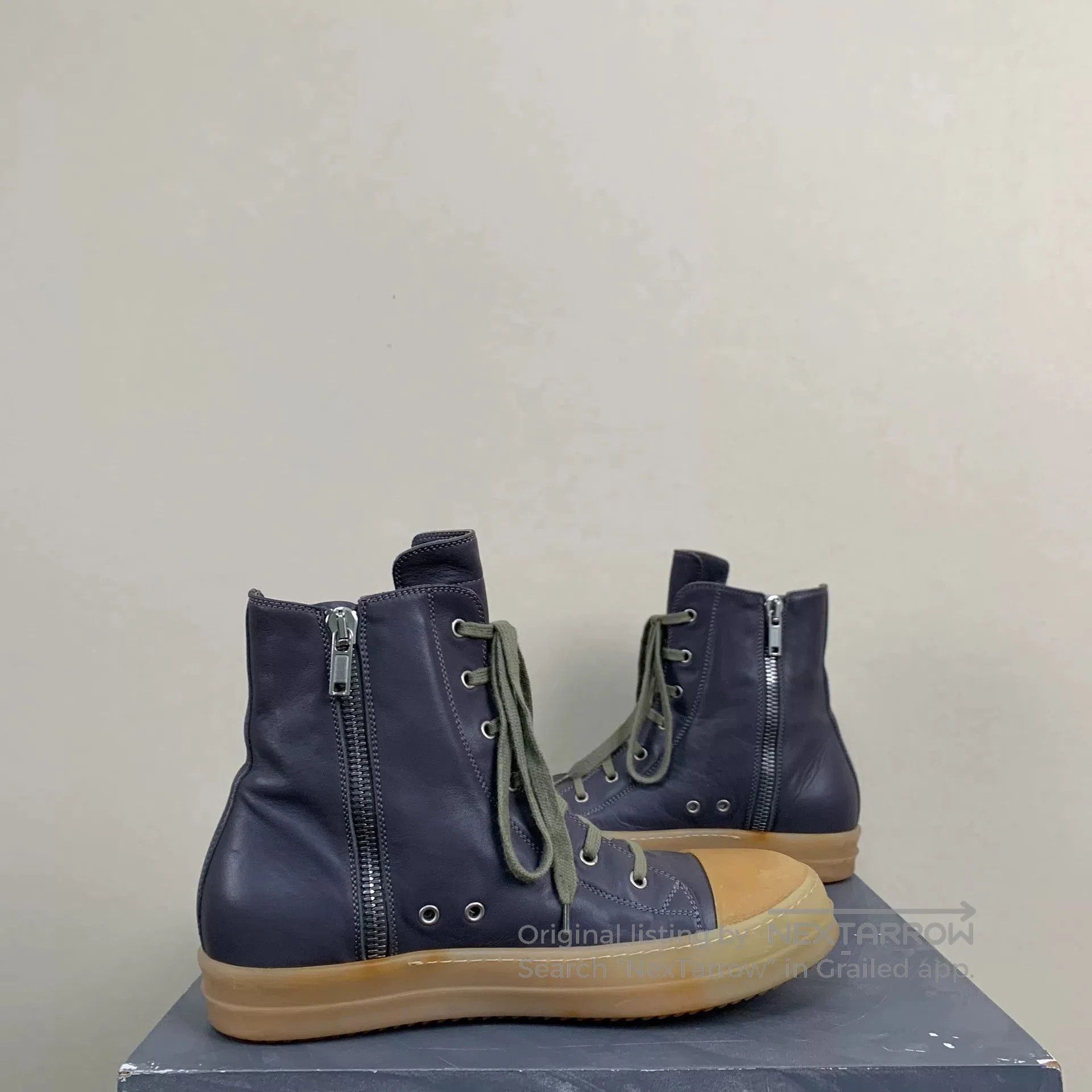 Rick Owens rick owens rare leather high. Size US 10 / EU 43 - 3 Thumbnail