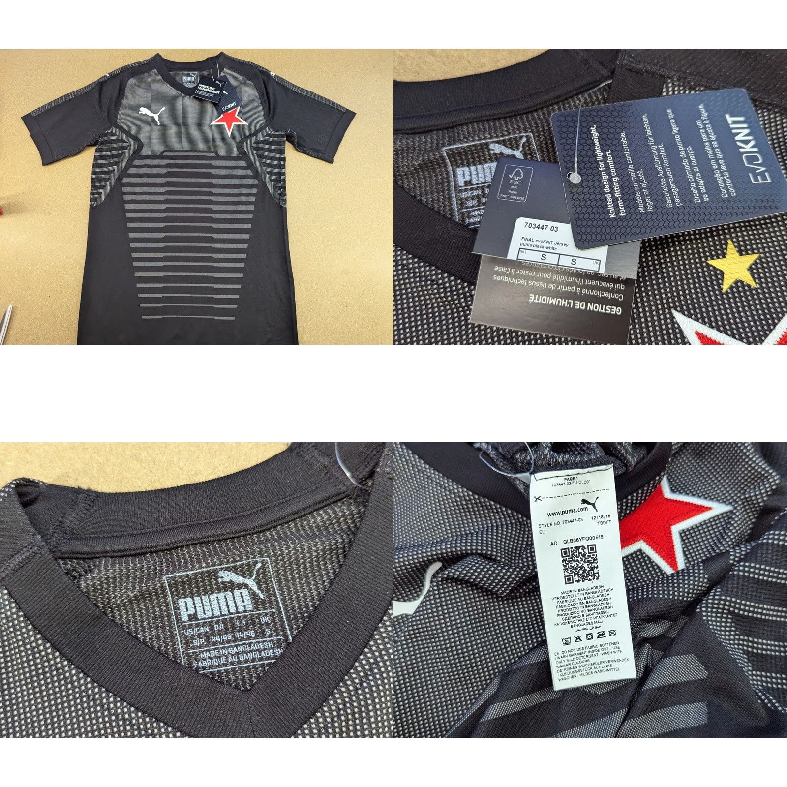 Puma PUMA Slavia Praha 2018-2019 Football Jersey Shirt S Adult Black Evoknit Final Mens Size US S / EU 44-46 / 1 - 8 Thumbnail