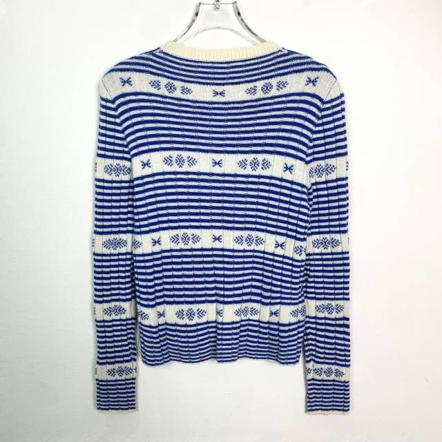 Miu Miu Miu Miu Blue & White Striped Knit Sweater Size 40 Crew Neck Size S / US 4 / IT 40 - 8 Thumbnail