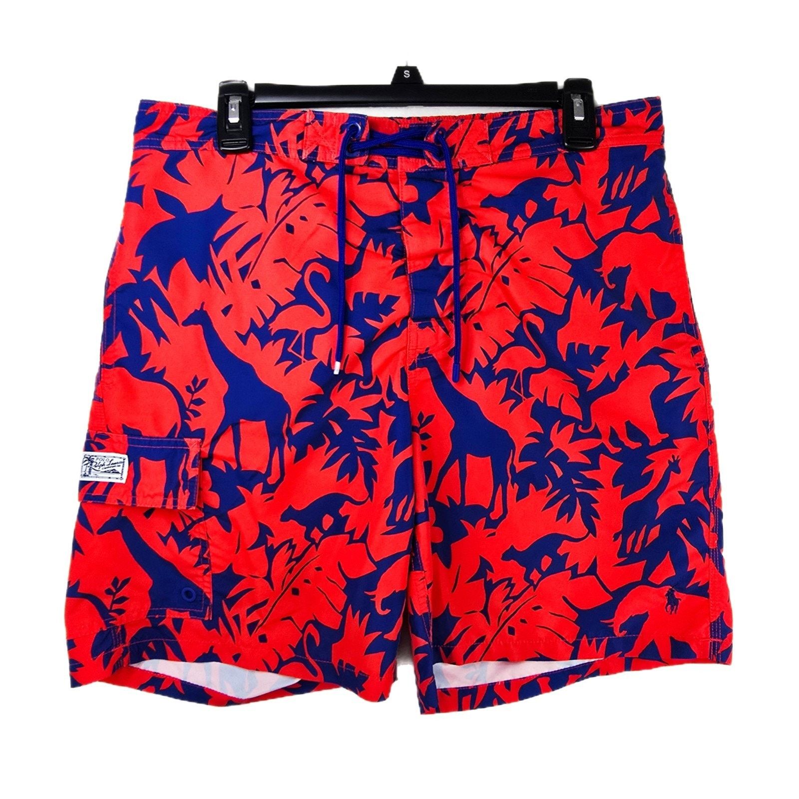 Polo Ralph Lauren Polo Ralph Lauren Swim Trunks Mens Large Red Floral Safari Size US 33 - 1 Thumbnail