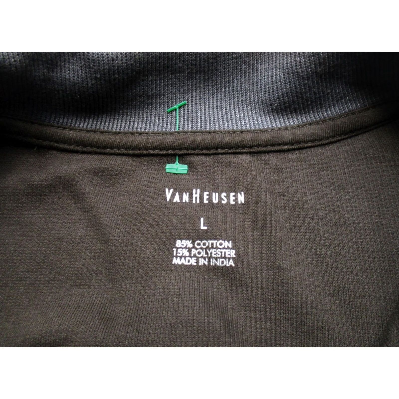 Van Heusen Van Heusen Sweater Mens Large Brown Modern 1/4 Zip Mock Neck Knit Pullover Size US L / EU 52-54 / 3 - 3 Thumbnail