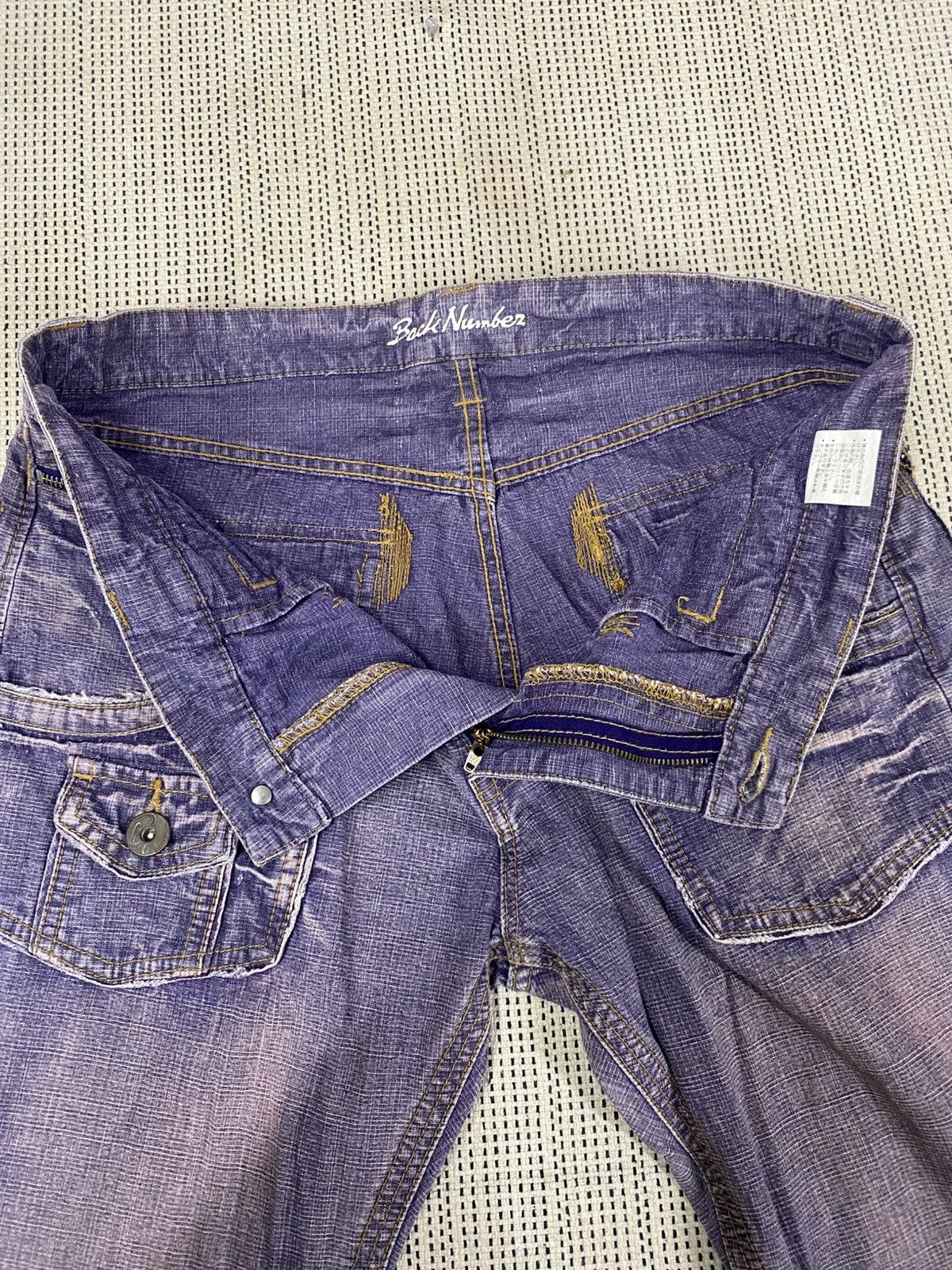 If Six Was Nine Back Number Vintage Wash Bootcut Denim Jeans Distressed Fade Size US 33 - 6 Thumbnail