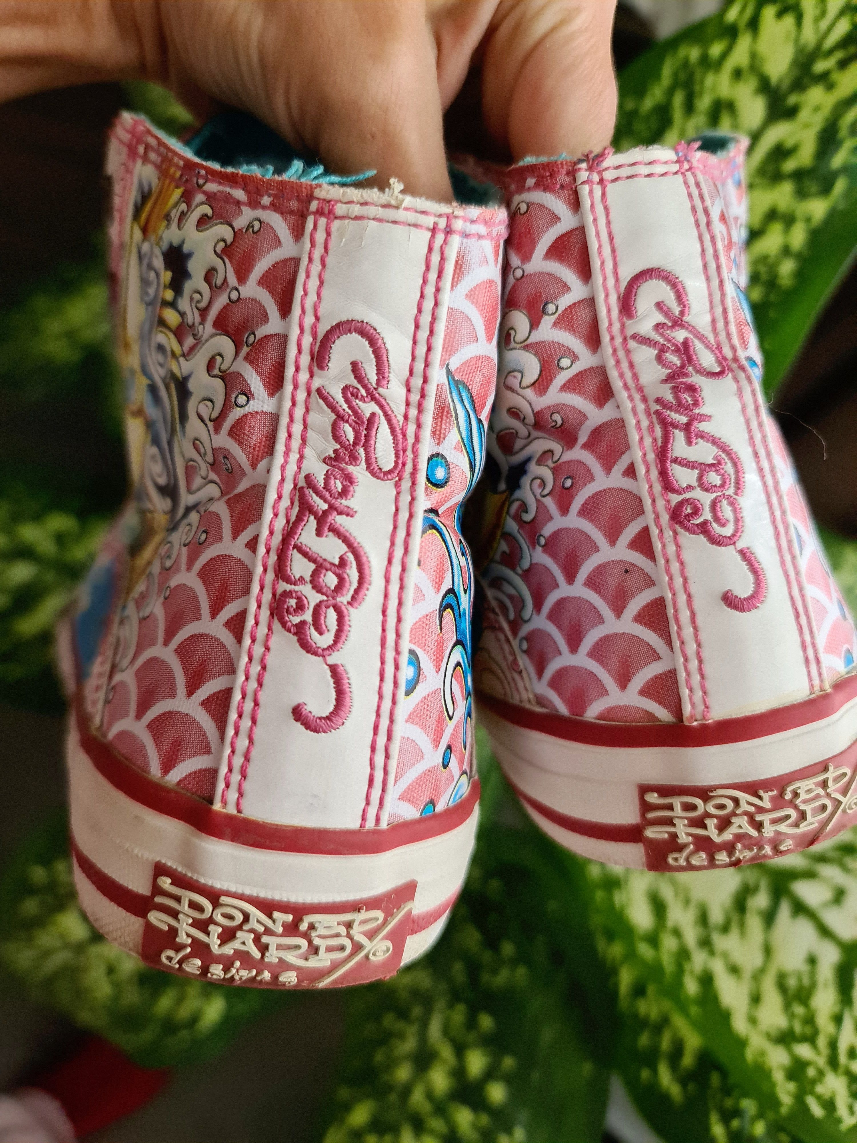 Ed Hardy DS rare vintage Ed hardy hi top sneakers girl sexy fish y2k Size US 7 / IT 37 - 8 Thumbnail