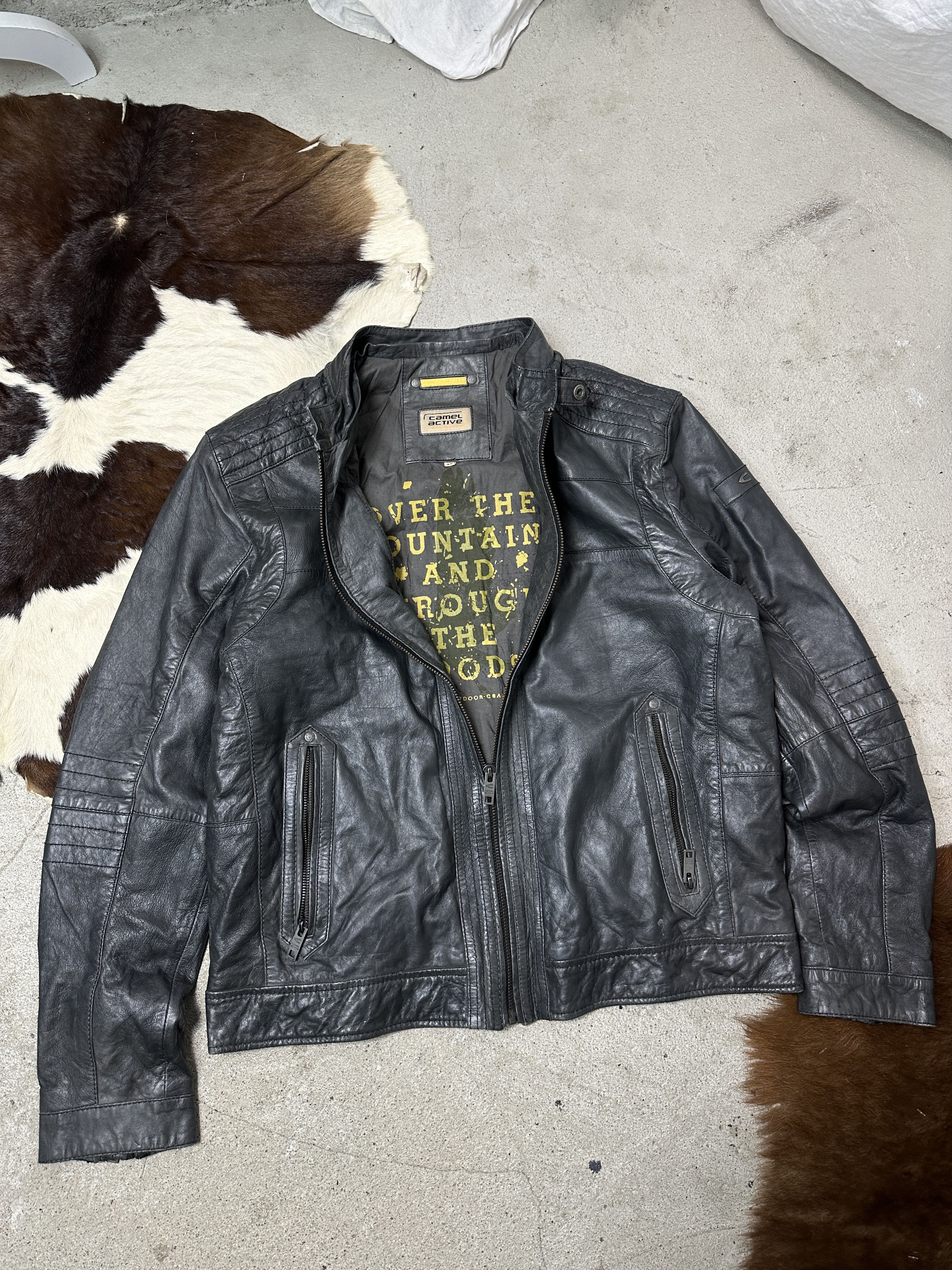 Vintage Vintage Leather Oversize Grunge Biker Moto Jacket 00s Size US XL / EU 56 / 4 - 1 Thumbnail