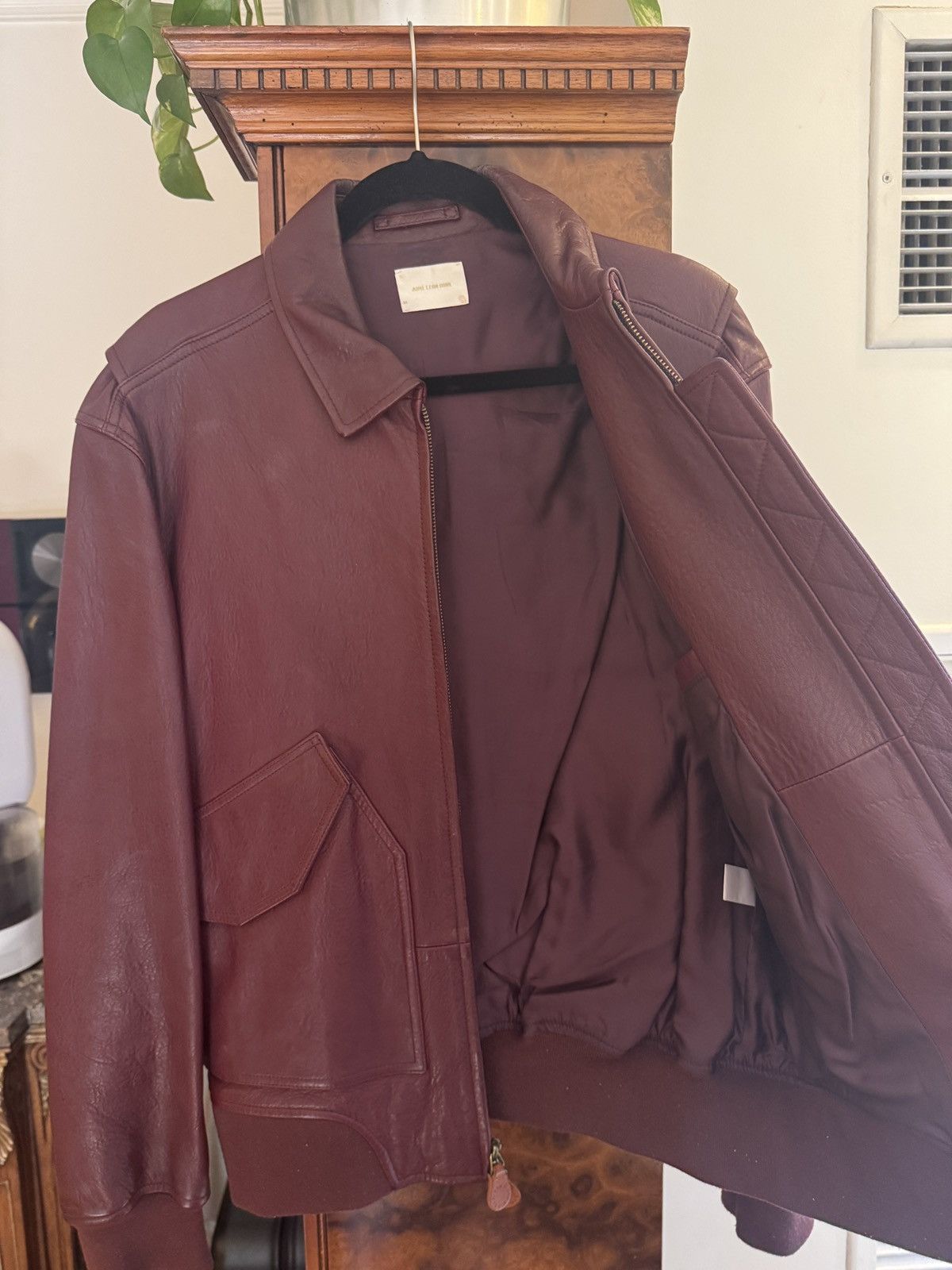 Aime Leon Dore Aime Leon Dore Burgundy Leather Jacket with Back Embroidery Size US M / EU 48-50 / 2 - 10 Thumbnail