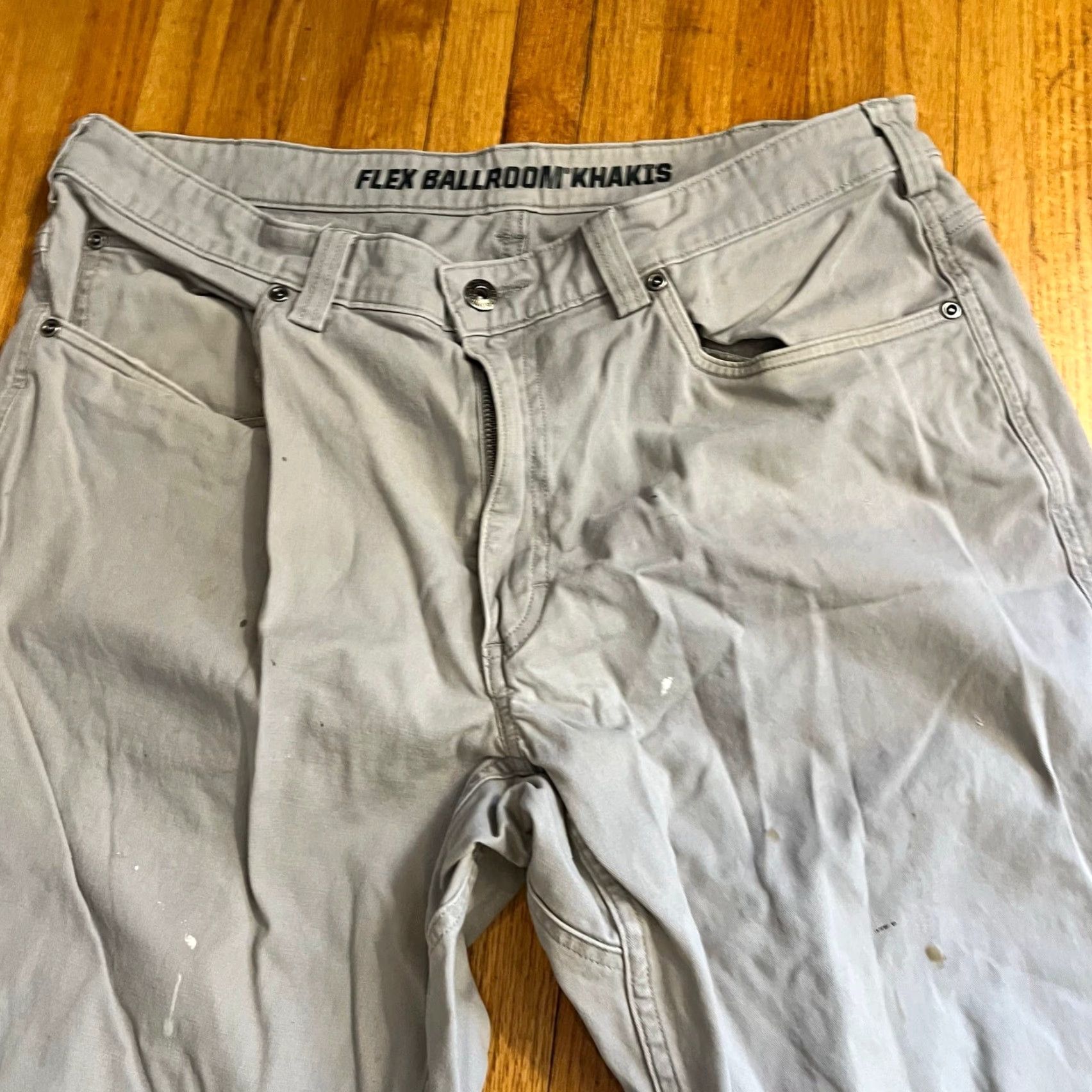 Duluth Trading Company DULUTH Trading Pants Mens 36 X34 Flex Ballroom Khakis Chino Gray Regular 36 Inseam 33 Mens Size US 36 / EU 52 - 2 Thumbnail