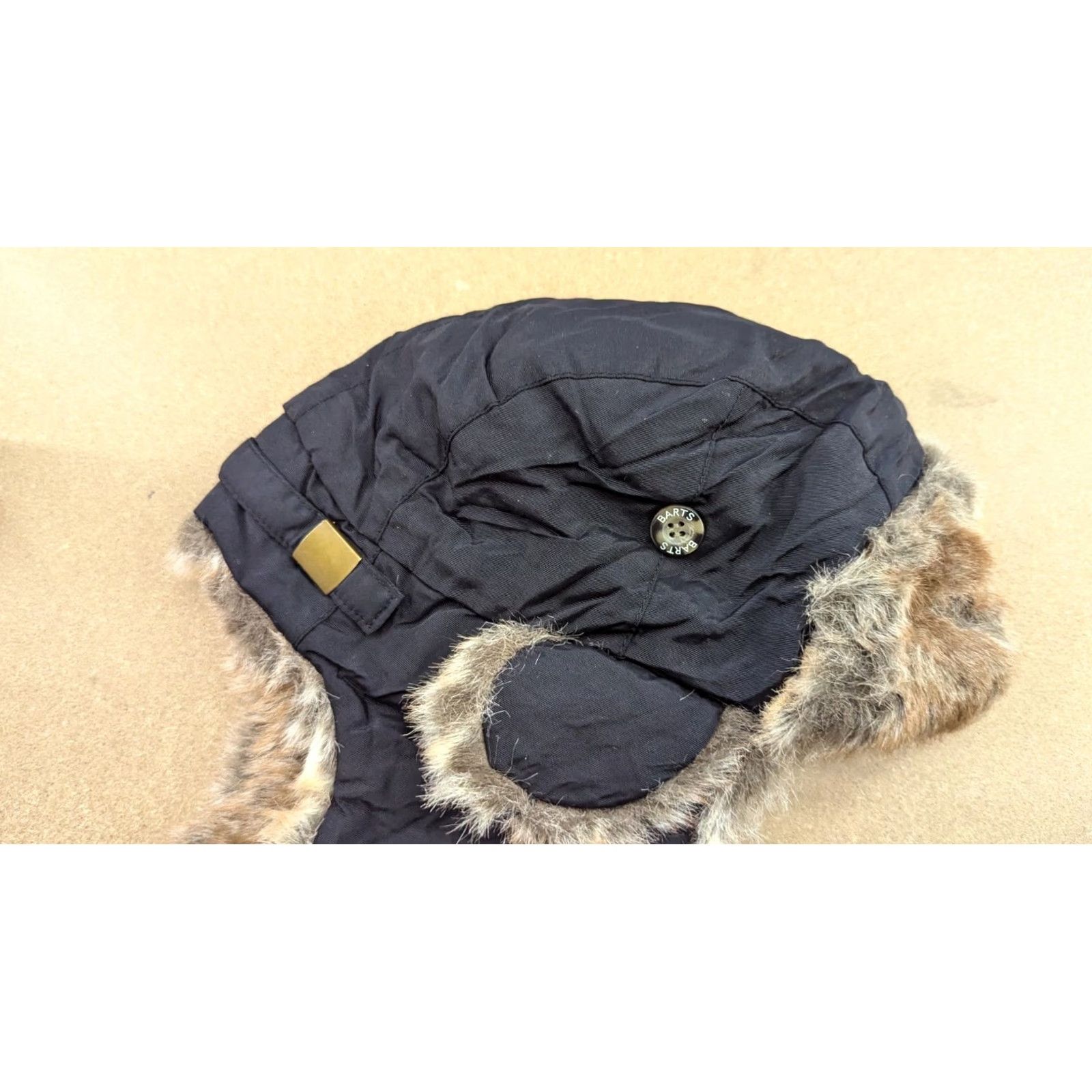 Vintage Barts Trapper Hat One Size Ushanka Faux Fur Winter Cap Black Pilot Plaid Trapper Hat Unisex Adults Mens Womens Size ONE SIZE - 3 Thumbnail