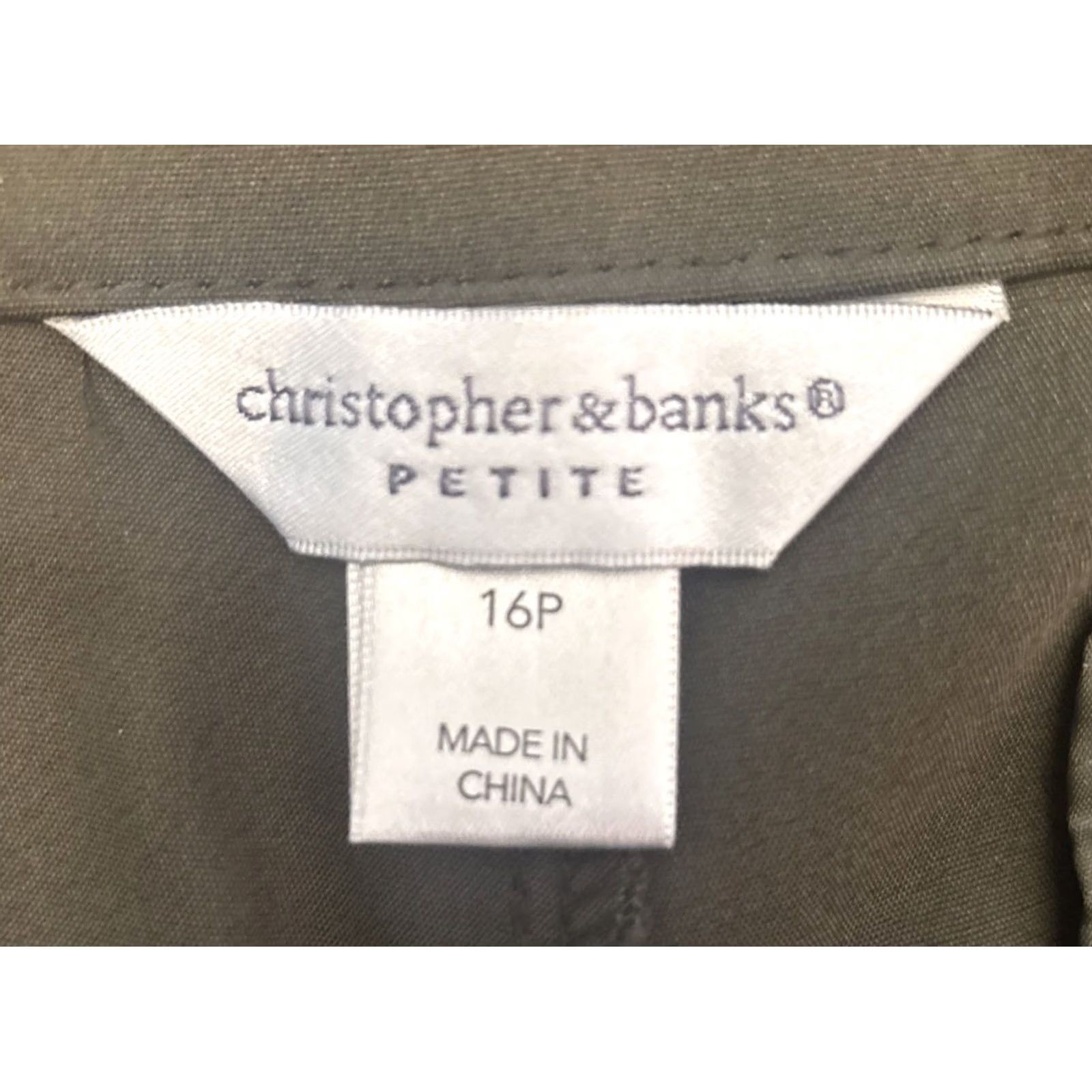 Vintage NWT Christopher & Banks Dress Pants Straight Leg Green 28in Inseam 16P Mid Rise Shaping Comfort Cotton Blend with Pockets Womens Size 38" / US 16 / IT 52 - 5 Thumbnail