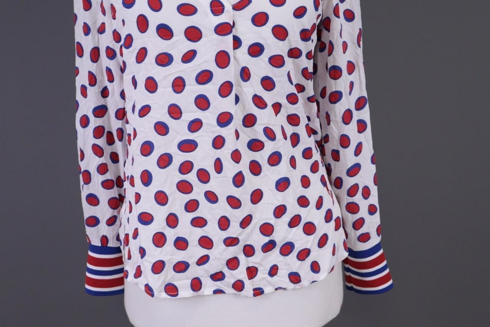 Designer Emily Van Den Bergh White Polka Dot Blouse Shirt Size 36 / S Size L / US 10 / IT 46 - 2 Thumbnail