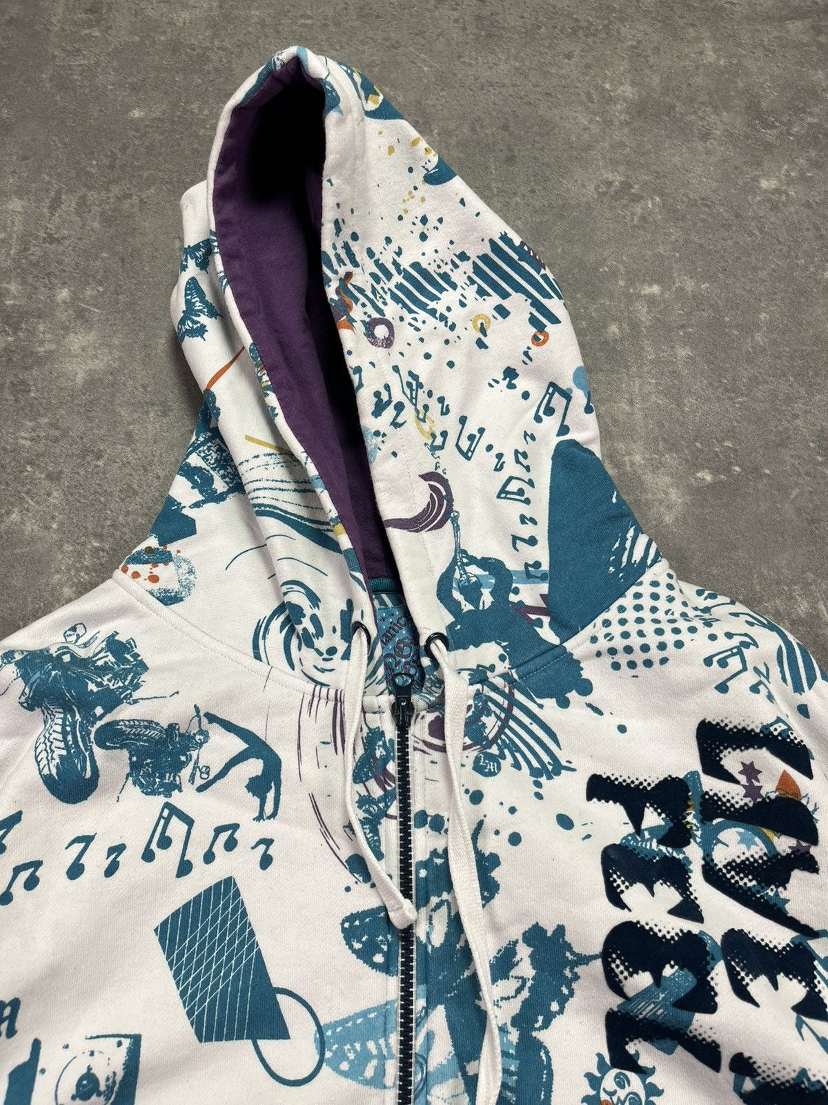 Live Mechanics 00s Live Mechanics AOP Printed Baggy Zip Hoodie XL Rare Size US XL / EU 56 / 4 - 6 Thumbnail