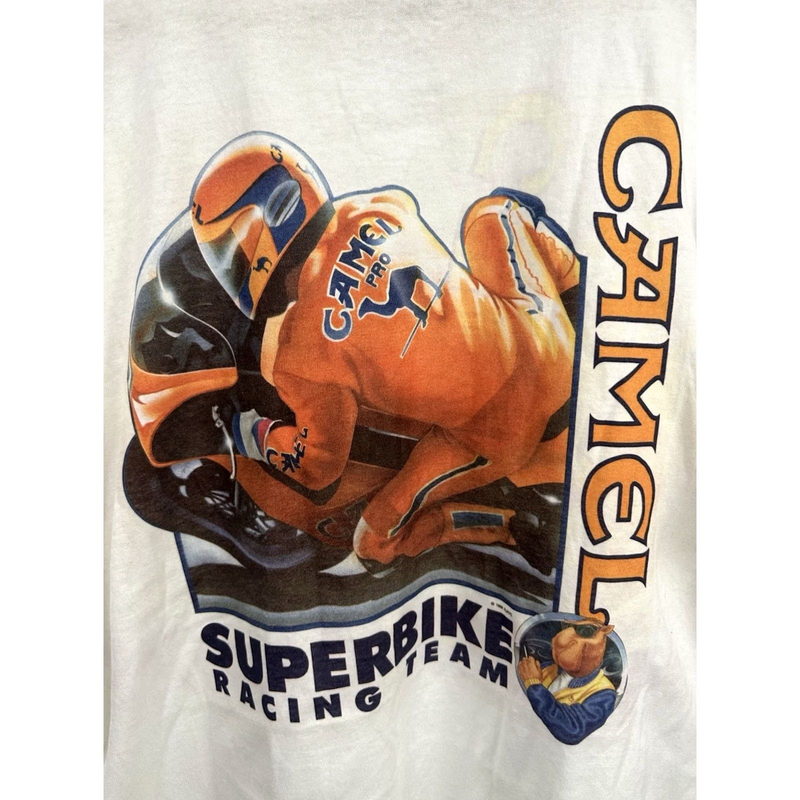 Camel VINTAGE 90s Joe Camel Racing Team T-Shirt XL White THIN RARE Mens Size US XL / EU 56 / 4 - 3 Thumbnail