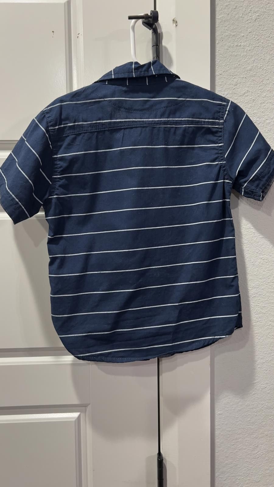 Free Planet Free Planet Navy Striped Short Sleeve Shirt Size US XXS / EU 40 - 2 Thumbnail