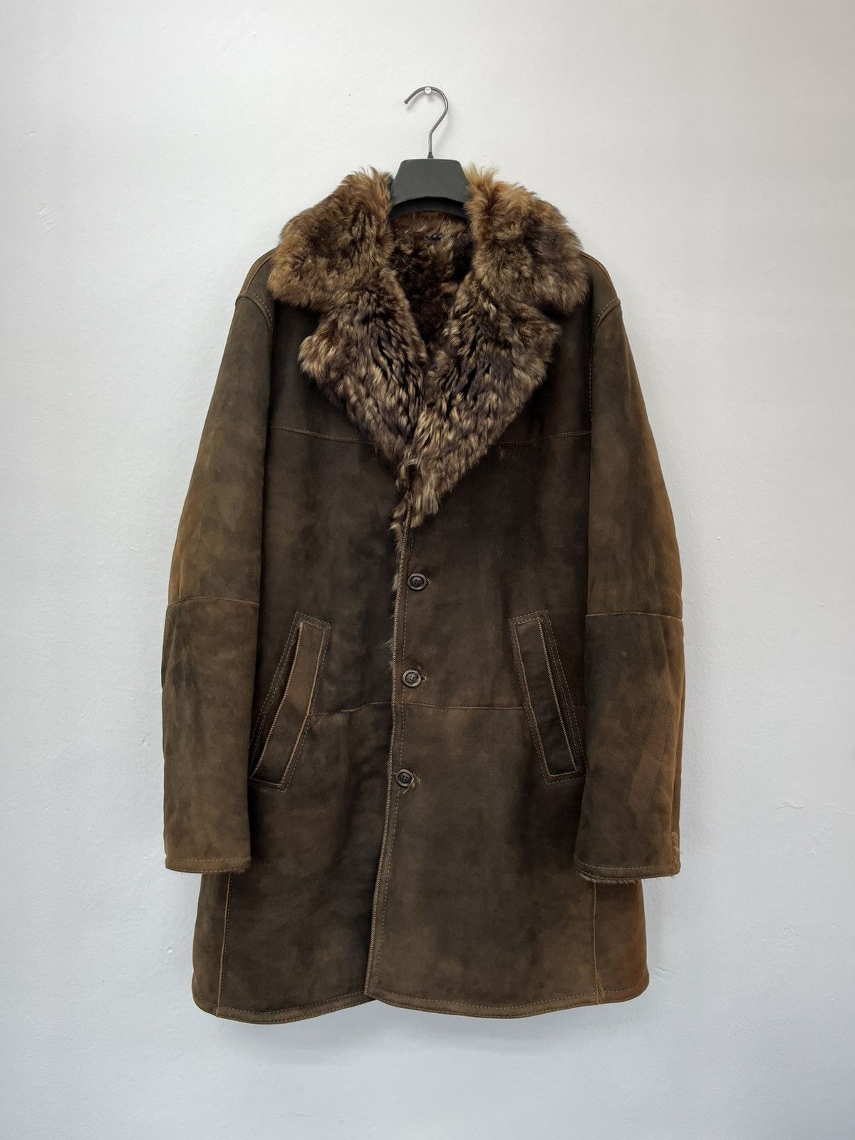 Japanese Brand Niblick Sheepskin Shearling Sun Faded Coat Size US M / EU 48-50 / 2 - 4 Thumbnail