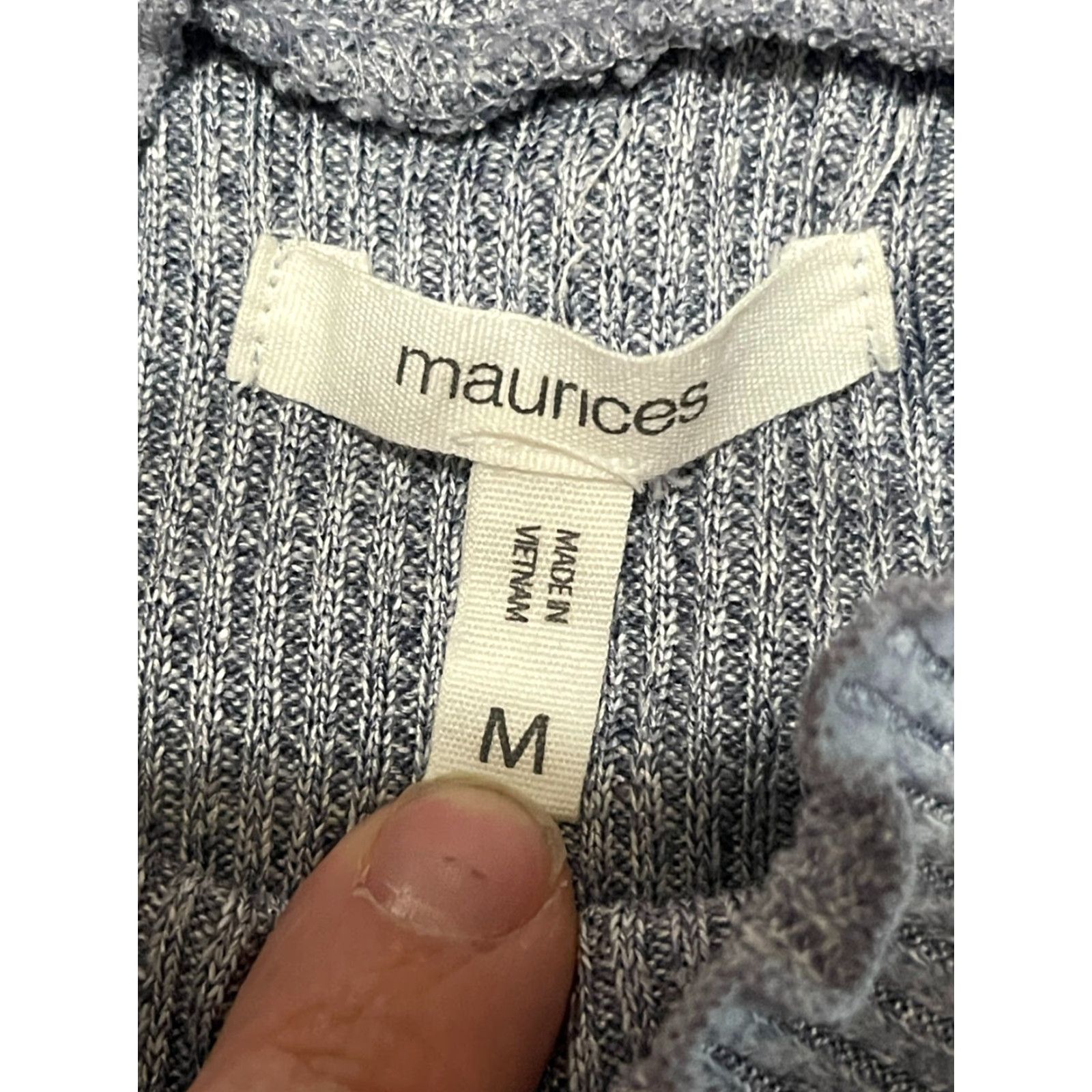 Vintage Maurices Sweater Women’s Medium Blue Long Sleeve Ruffled Mock Neck Pullover Casual Knit Size M / US 6-8 / IT 42-44 - 5 Thumbnail